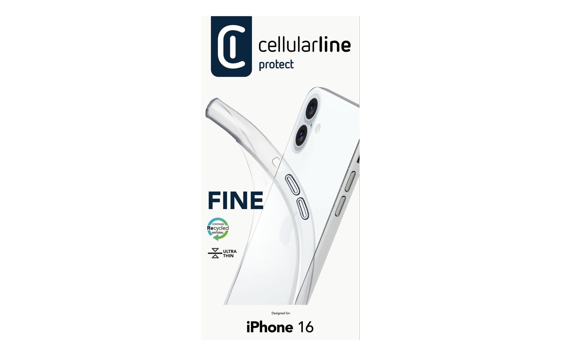 Cellularline Backcover – für Apple iPhone 16 – transparent – TPU