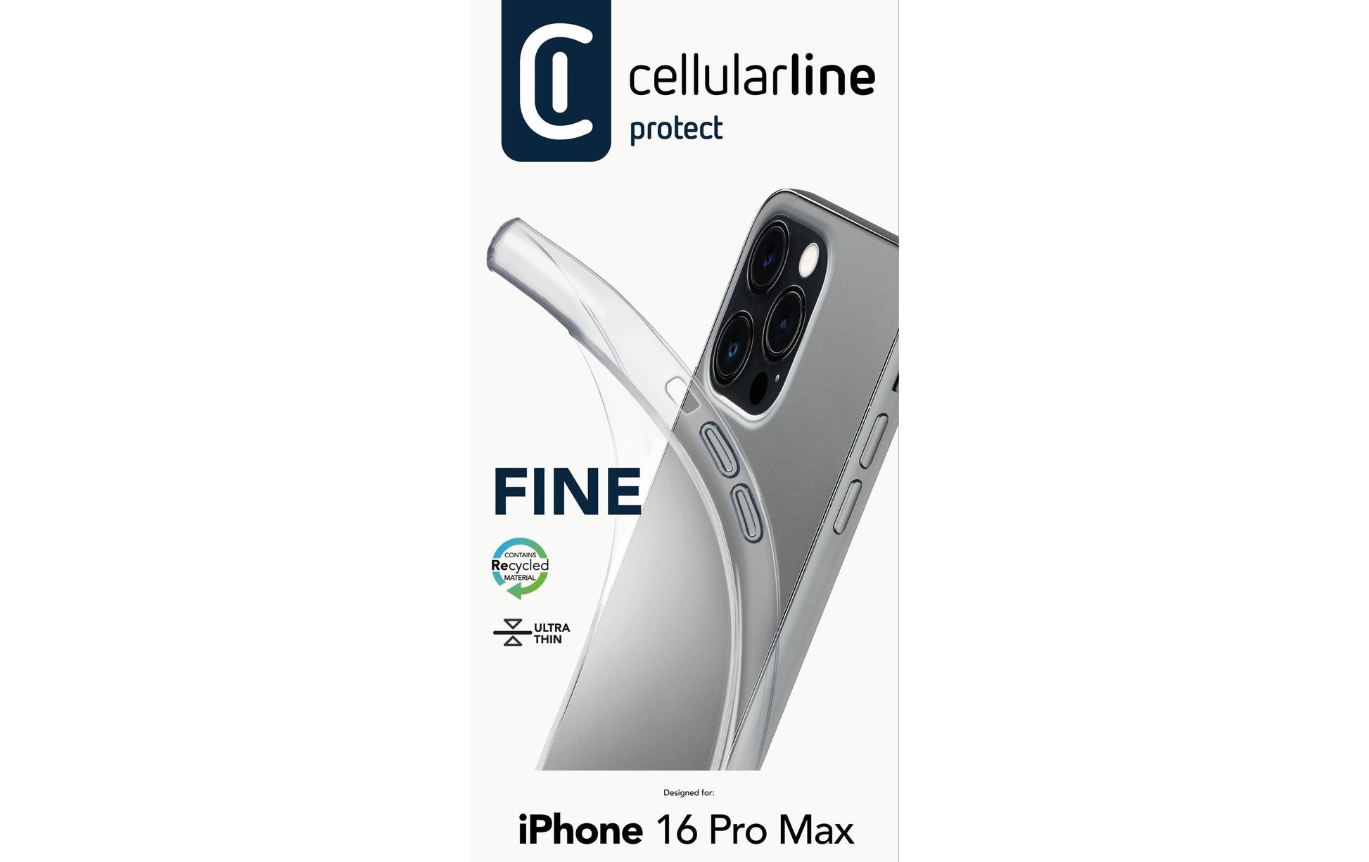Cellularline Backcover – für Apple iPhone 16 Pro Max – transparent – TPU