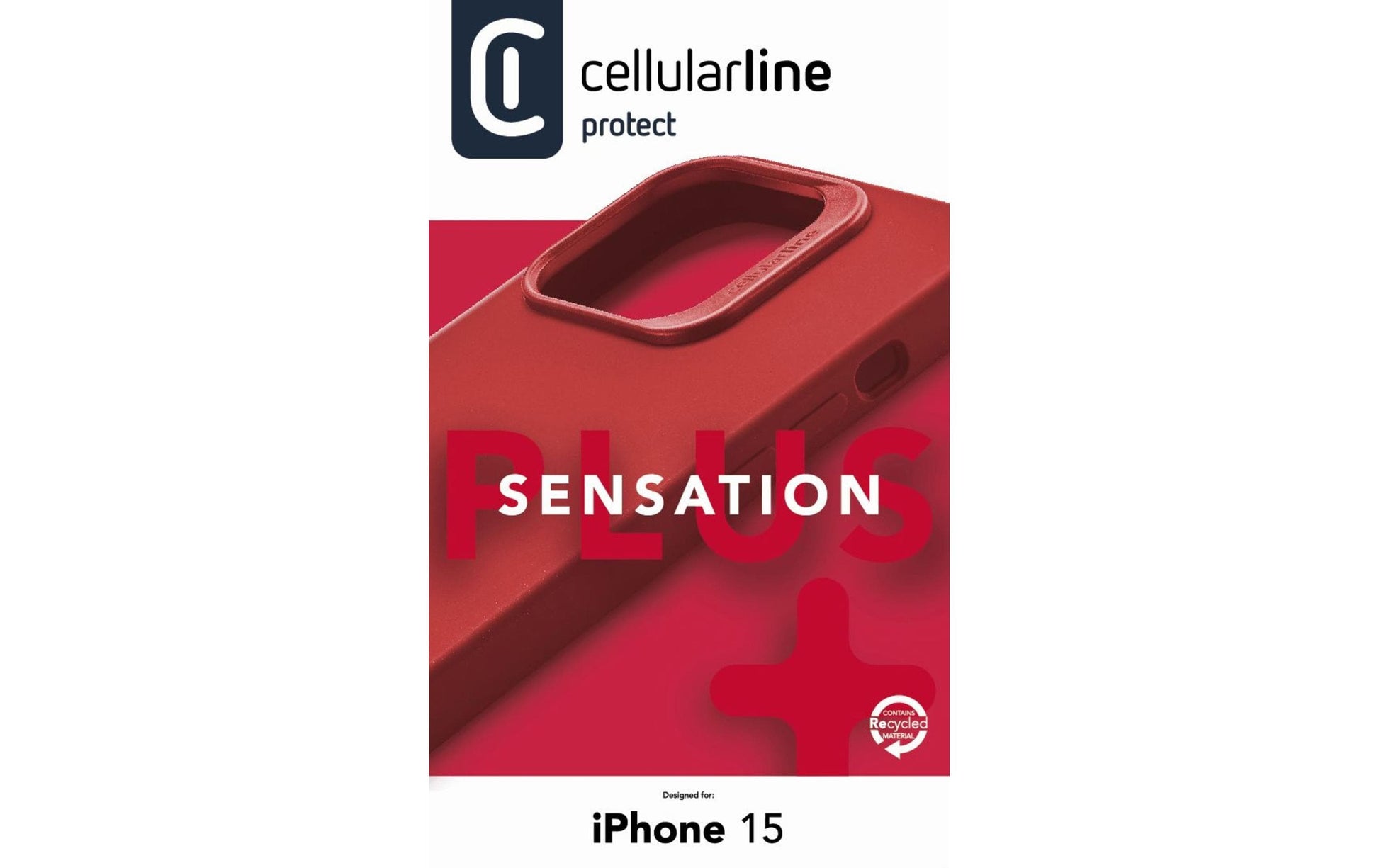Cellularline Backcover Sensation+ – für Apple iPhone 15 – Rot – Silikon