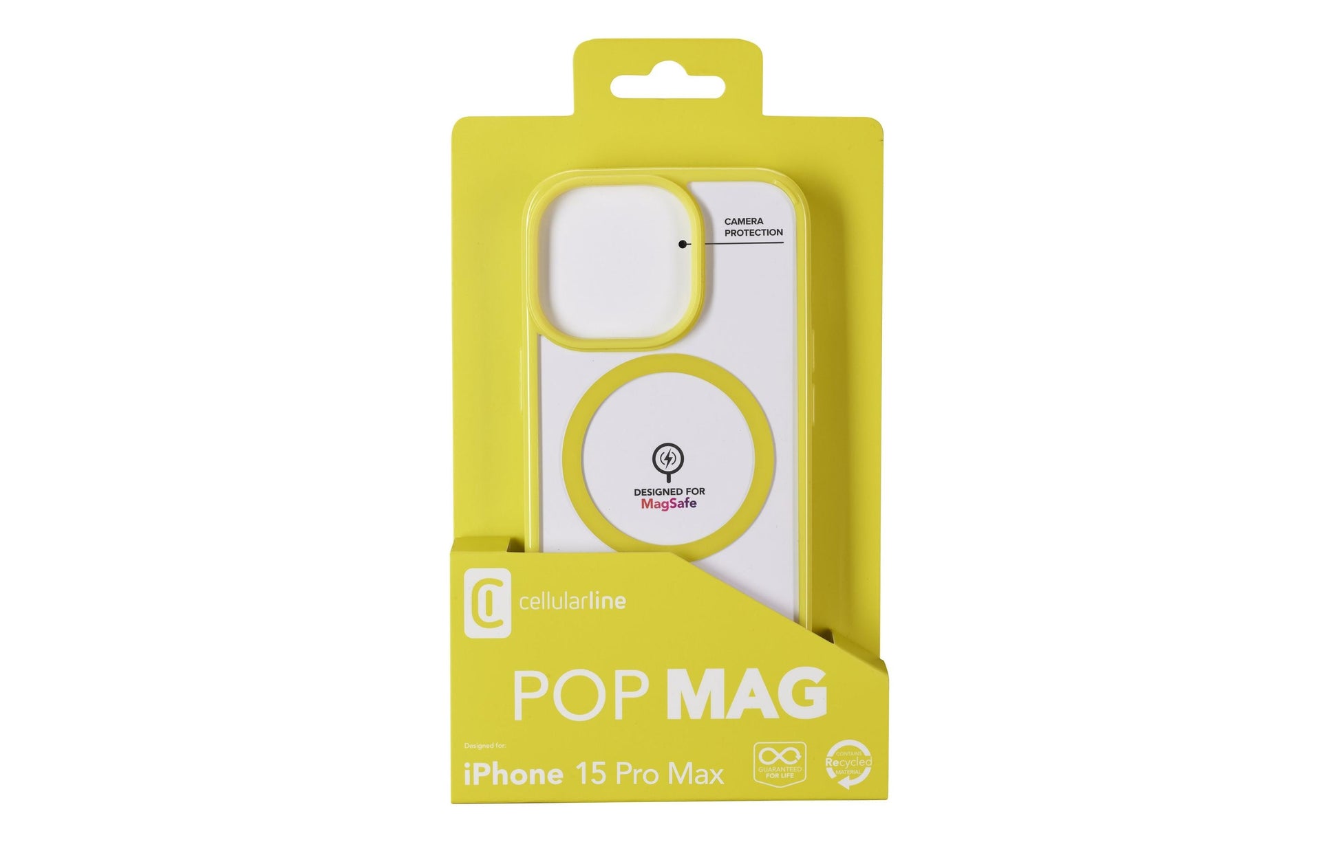 Cellularline Backcover – für Apple iPhone 15 Pro Max, MagSafe, Kunststoff, Limette