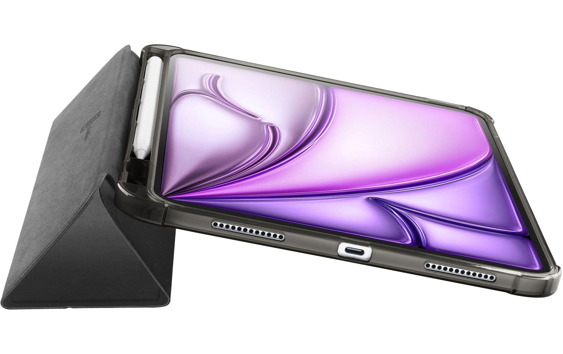 Cellularline Case iPad Notebook-Schutzhülle – für Tablets bis 11", Stoßschutz, Standfuss, Kunstleder, Schwarz