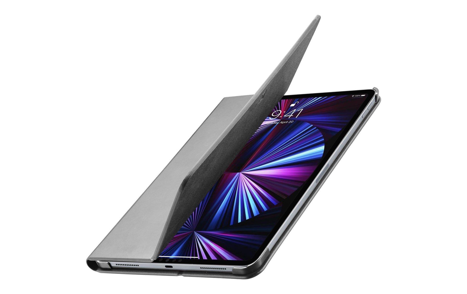 Cellularline Notebook-Schutzhülle – für iPad Pro 12,9" (2021/2022), Stossschutz, Kunstleder, Schwarz