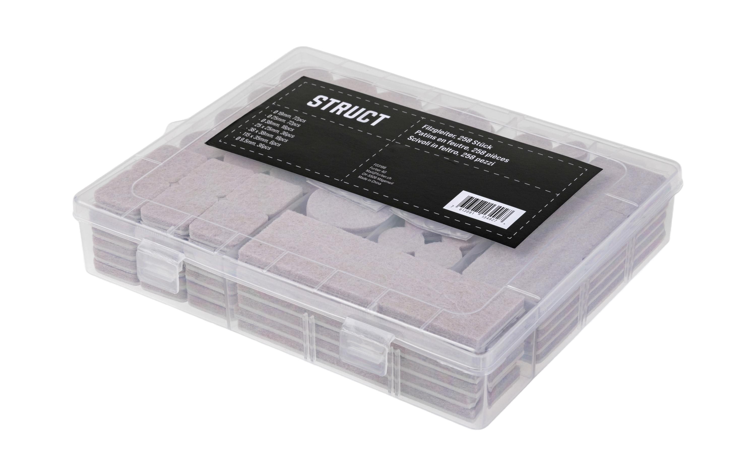 Struct Filzgleiter, beige, Filz/PVC, selbstklebend, 258 Stk.