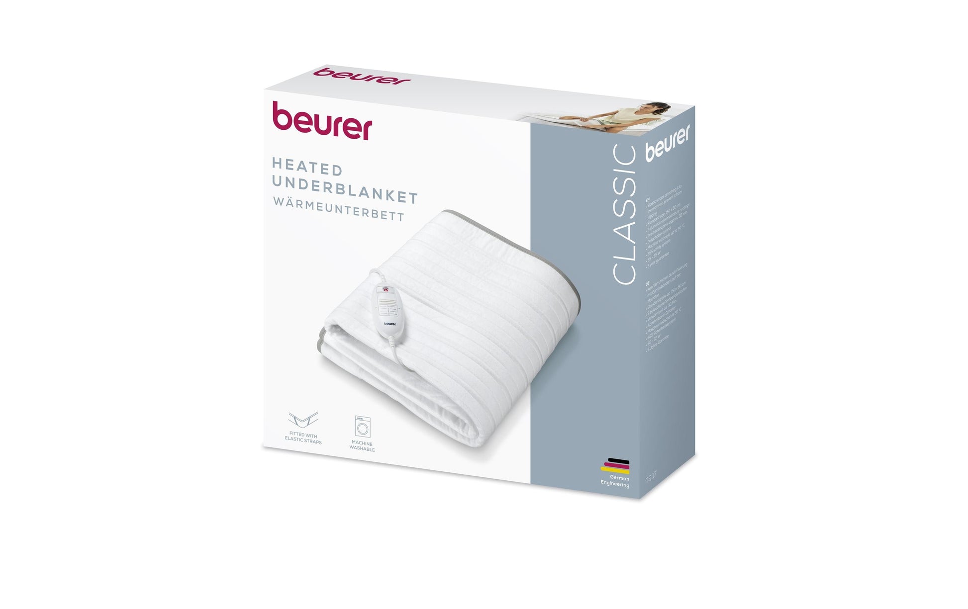 Beurer TS17 Wärmeunterbett – Polyester, Weiss – 80 × 150 cm – OEKO-TEX Standard 100