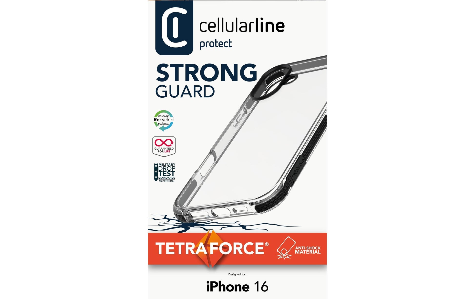 Cellularline Backcover – für Apple iPhone 16 – schwarz