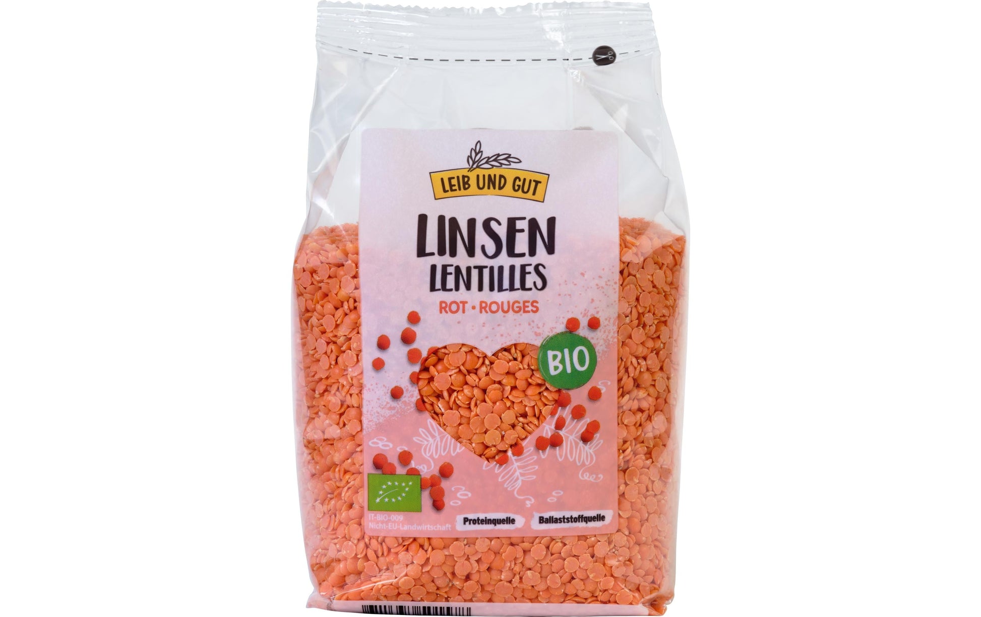 Leib und Gut Rote Linsen – Bio – 500 g