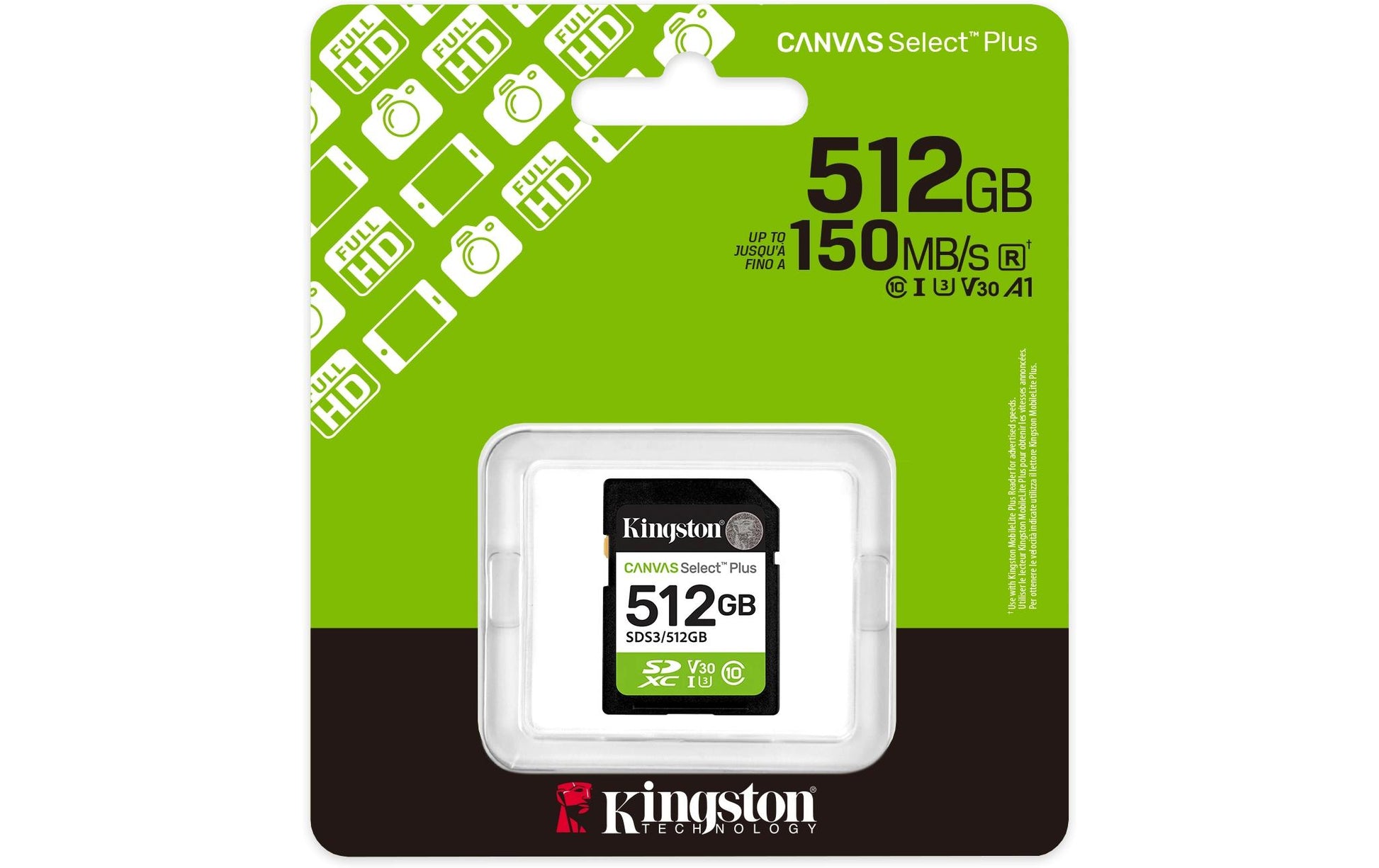 Kingston Technology Kingston Canvas Select Plus Speichergerät – 512 GB, SDXC UHS-I, 150 MB/s