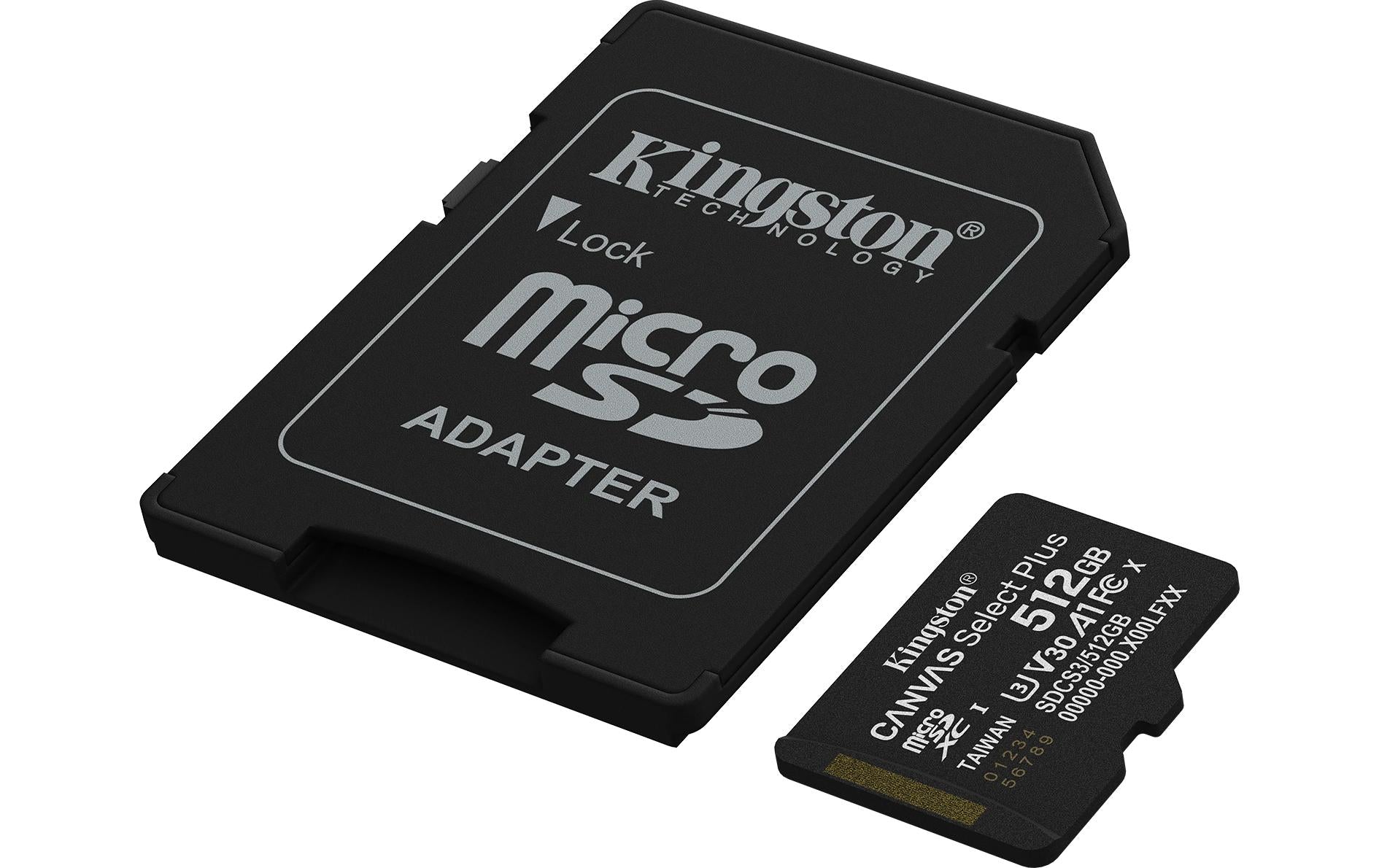 Kingston Technology Kingston Canvas Select Plus Gen3 Speichergerät – 512 GB, microSDXC, A1, 150 MB/s, inkl. Adapter