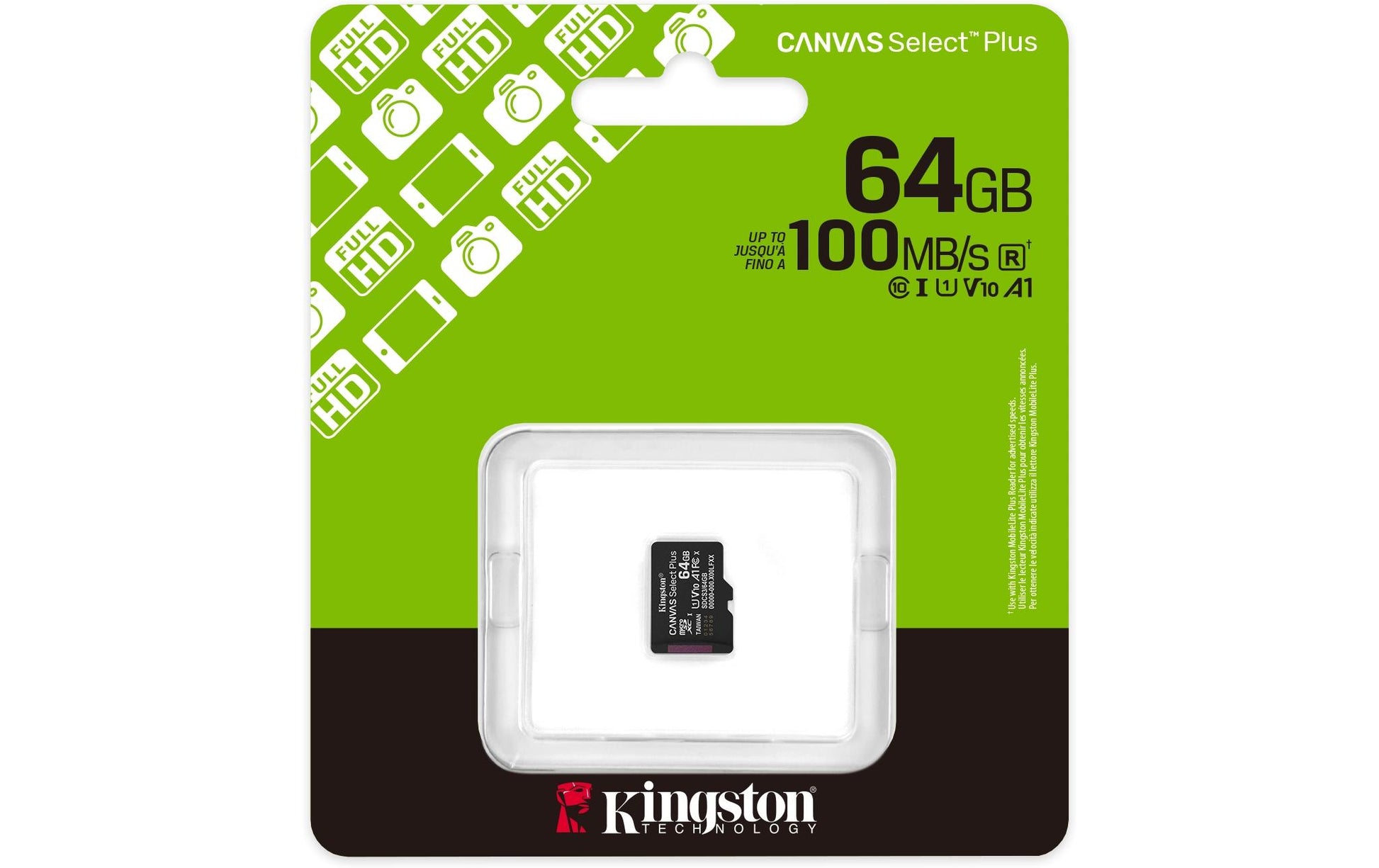 Kingston Technology Kingston Canvas Select+ Gen3 Speichergerät – 64 GB, microSDXC, A1 ohne Adapter
