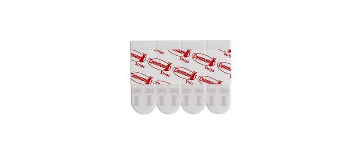 3M Command Montagepad – 15 × 50 mm, weiss, bis 0,4 kg, 12 Stk., für Holz