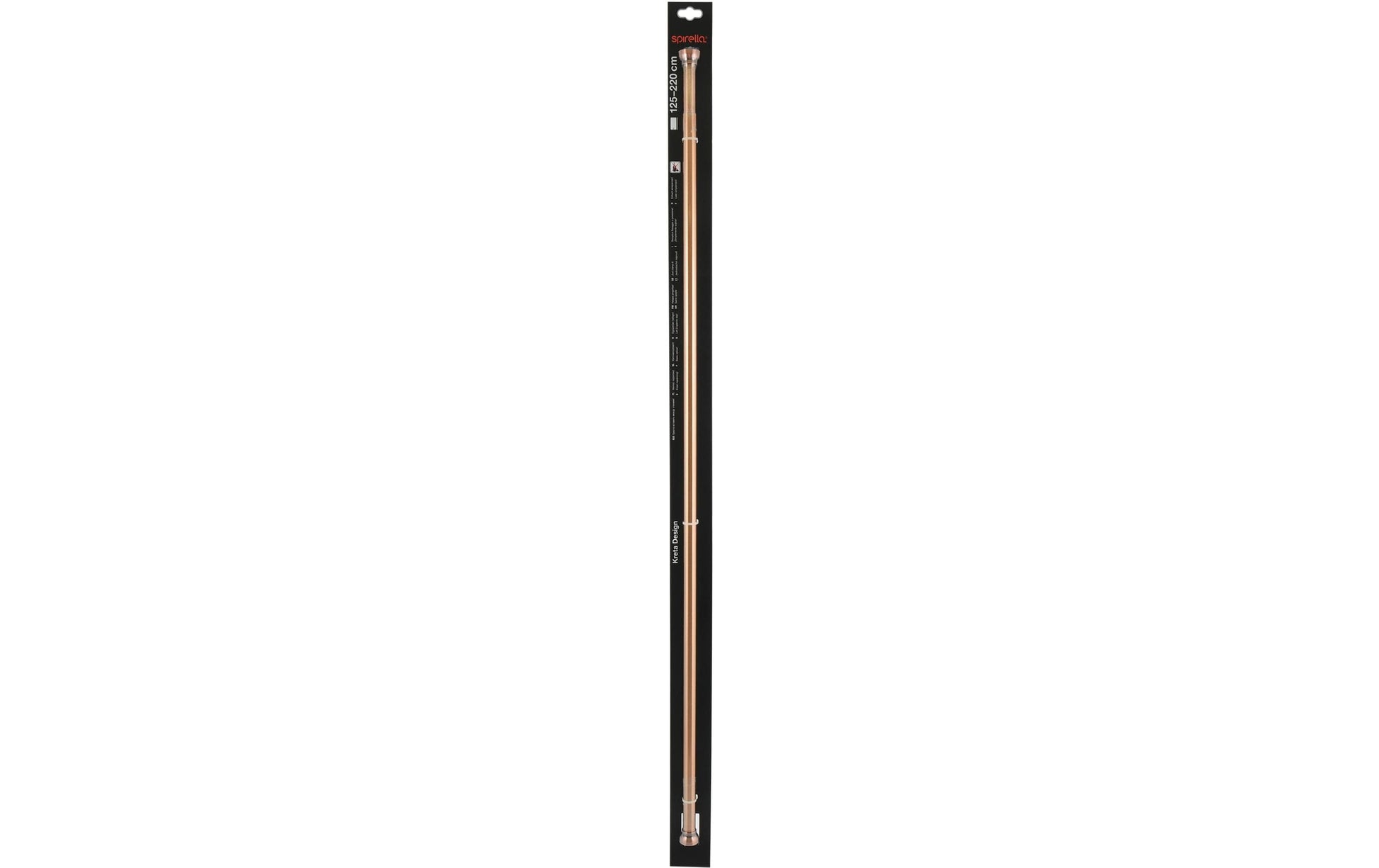 Spirella Duschvorhangstange Kreta – 125–220 cm, Aluminium, Wandmontiert, Kupfer
