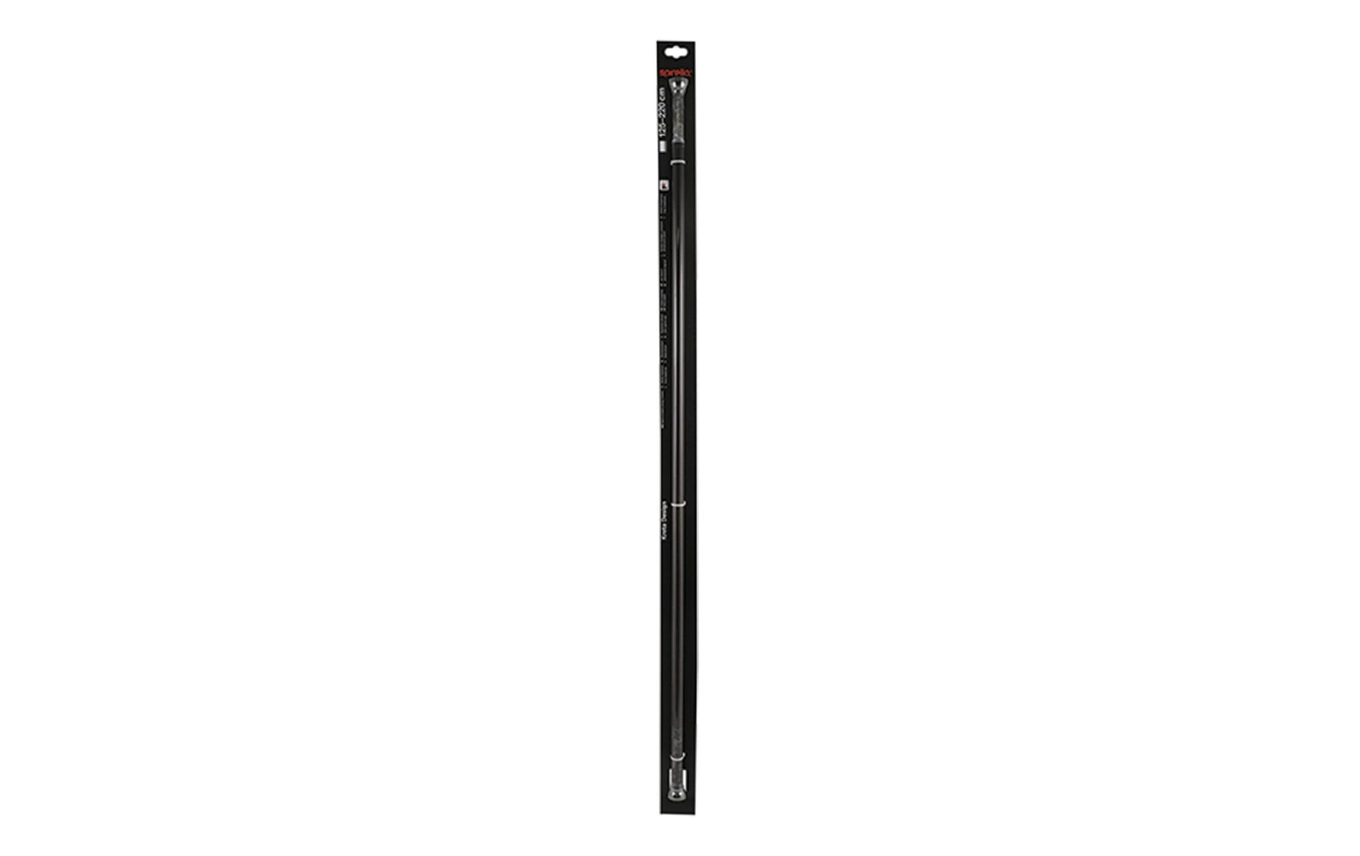 Spirella Duschvorhangstange Kreta – 125–220 cm, Aluminium, ohne Bohren, Schwarz