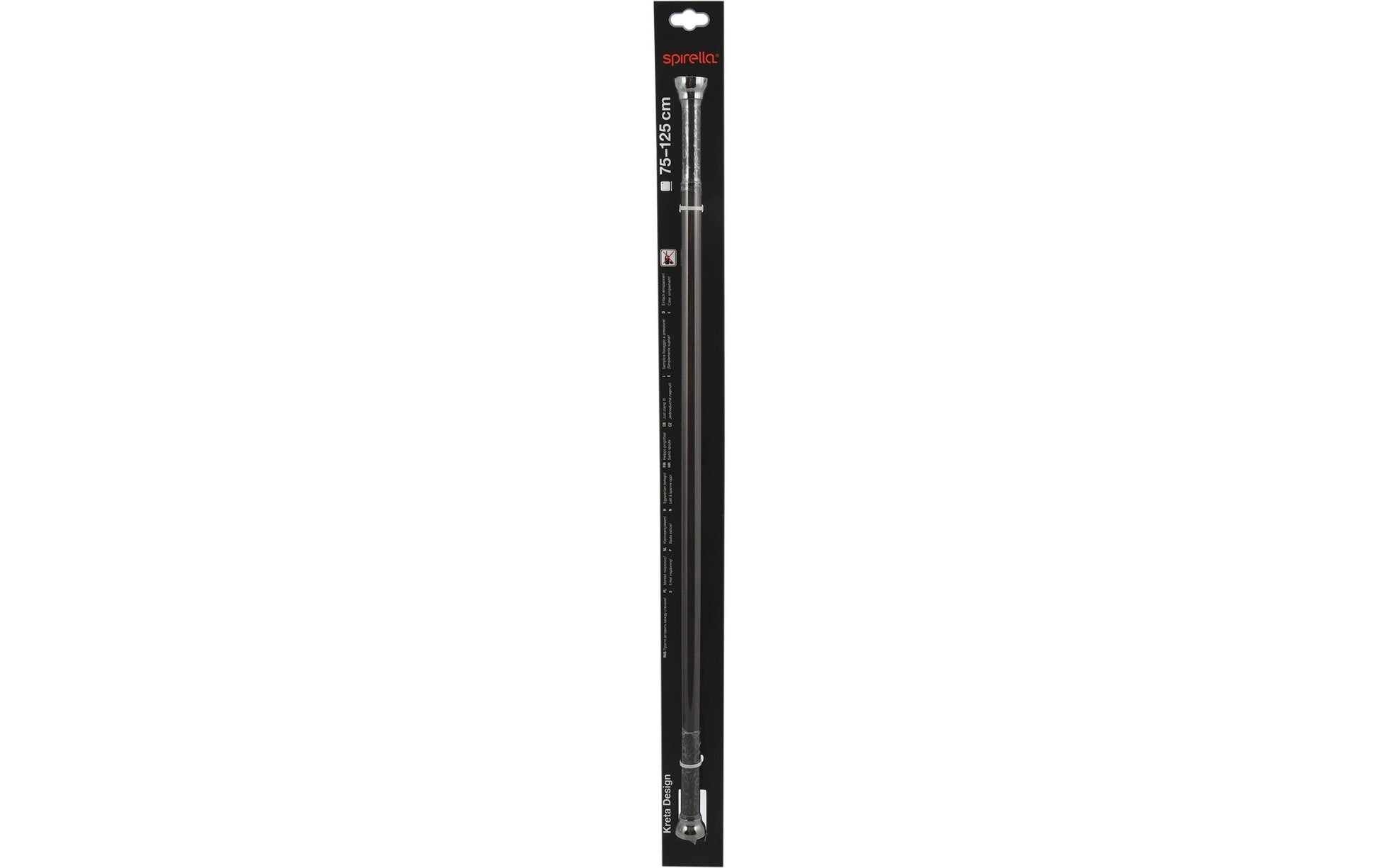 Spirella Badetuchstange Kreta – 125 cm, Aluminium, ohne Bohren, Schwarz