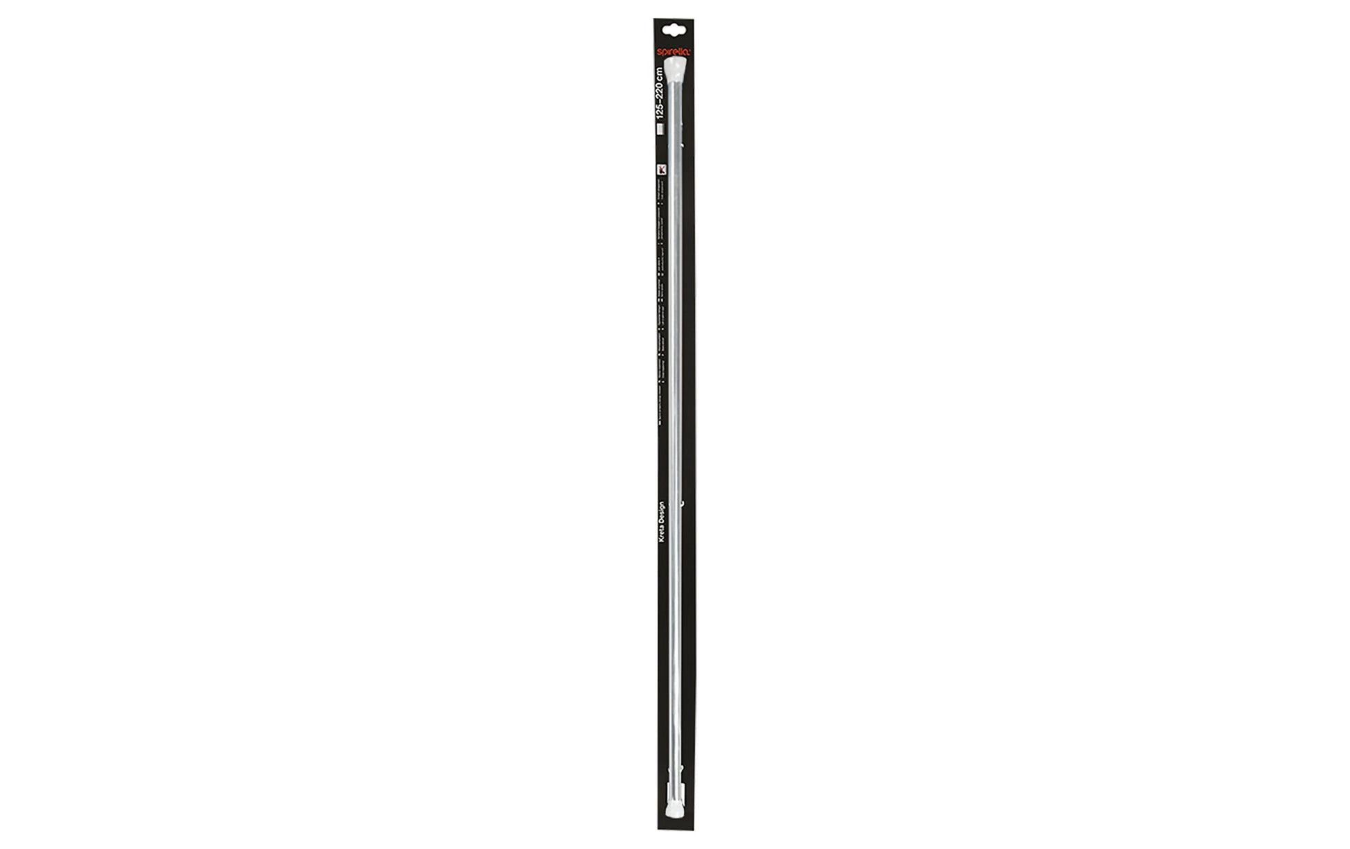 Spirella Duschvorhangstange Kreta – 125–220 cm, Aluminium/Metall, ohne Bohren, Silber