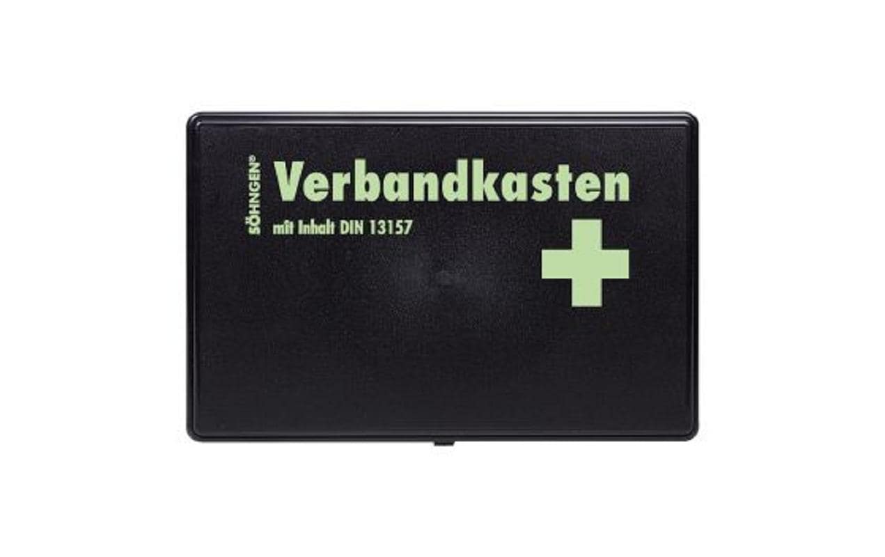 Söhngen Erste-Hilfe-Koffer KIEL glow KU – DIN 13157, schwarz, 160 × 260 × 80 mm