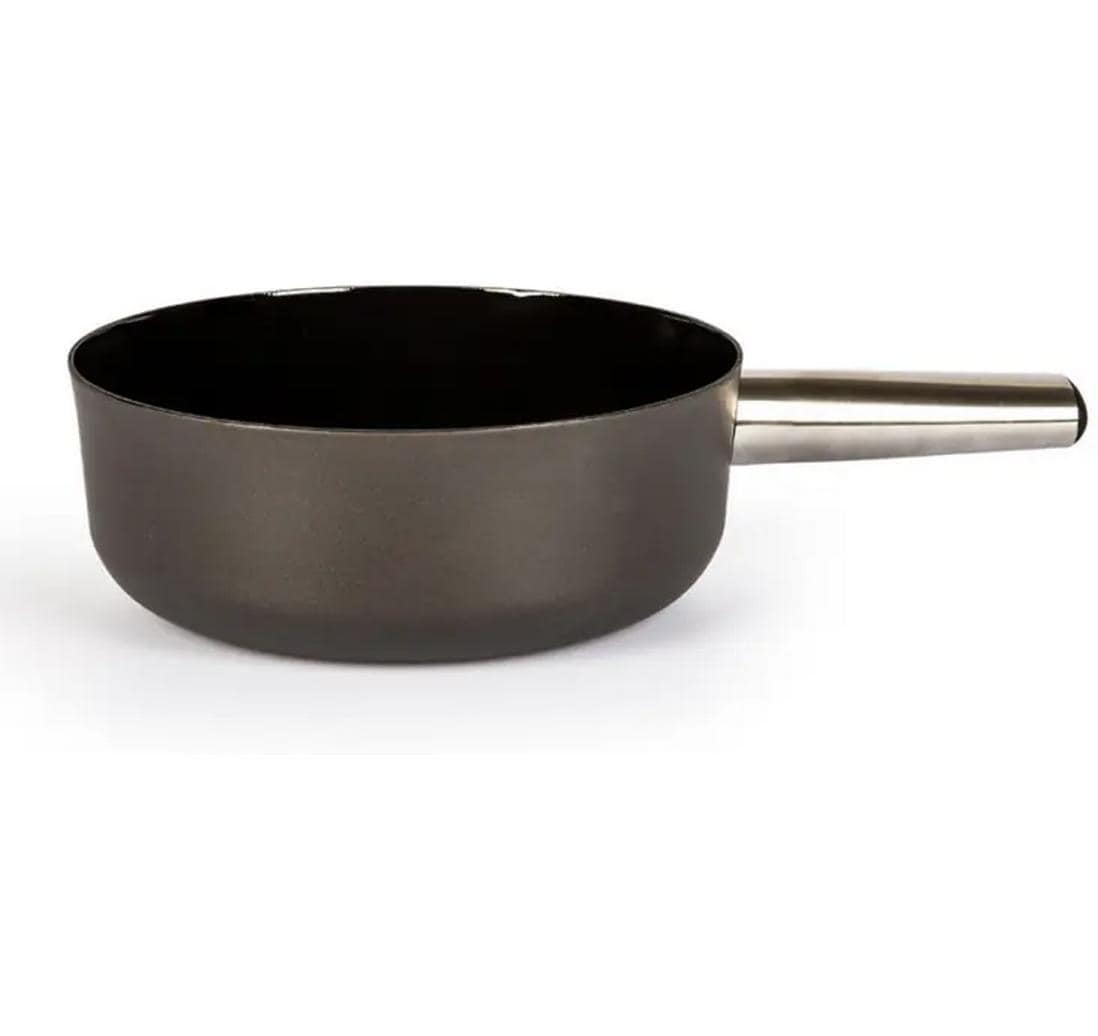 Stöckli Caquelon Emotion 23 cm – für Käsefondue, Emaille, für Induktion, Schwarz