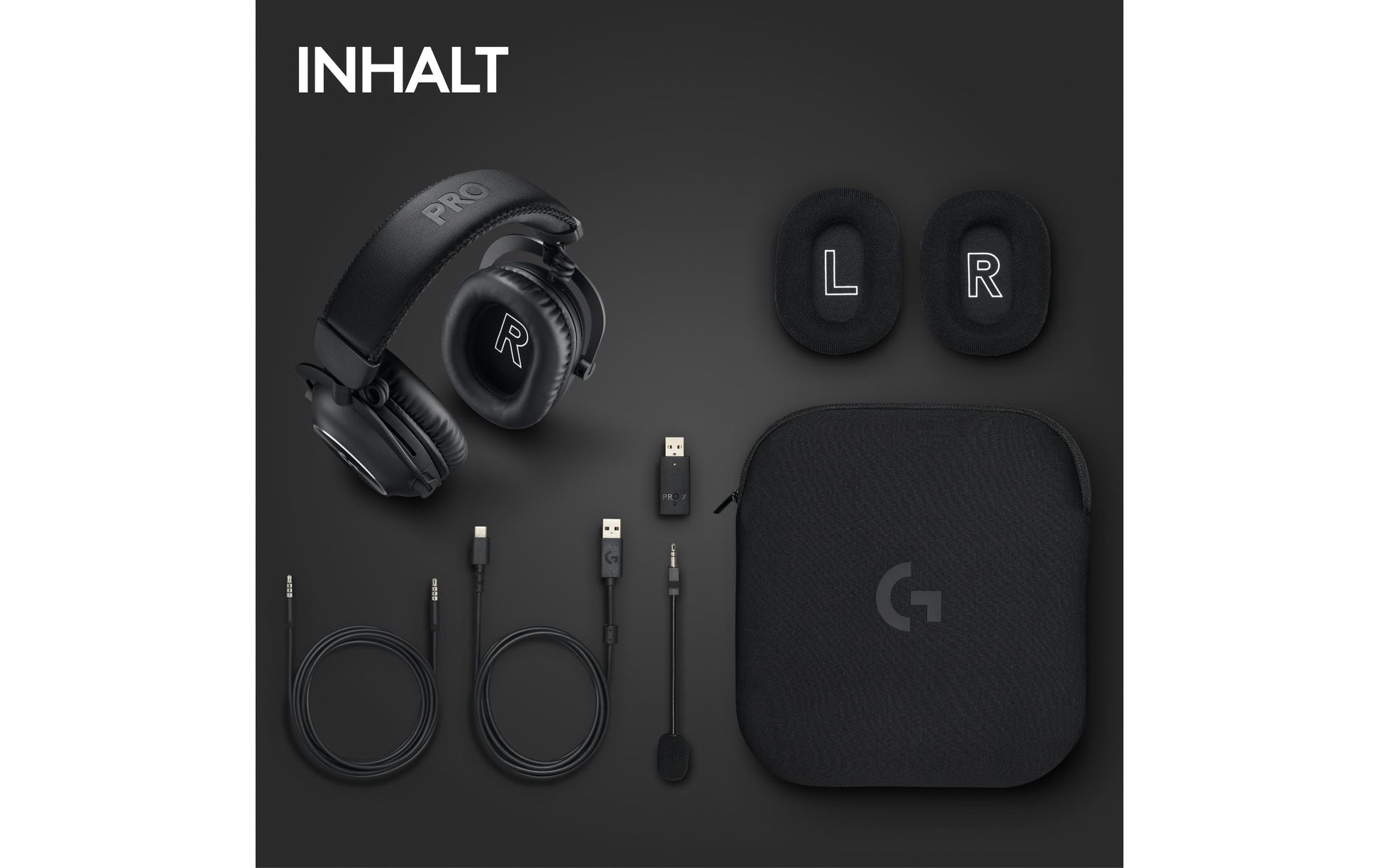 Logitech G PRO X 2 LIGHTSPEED Gaming-Headset – Over-Ear, Stereo, Kabel + BT, mit USB-A-Dongle, Schwarz