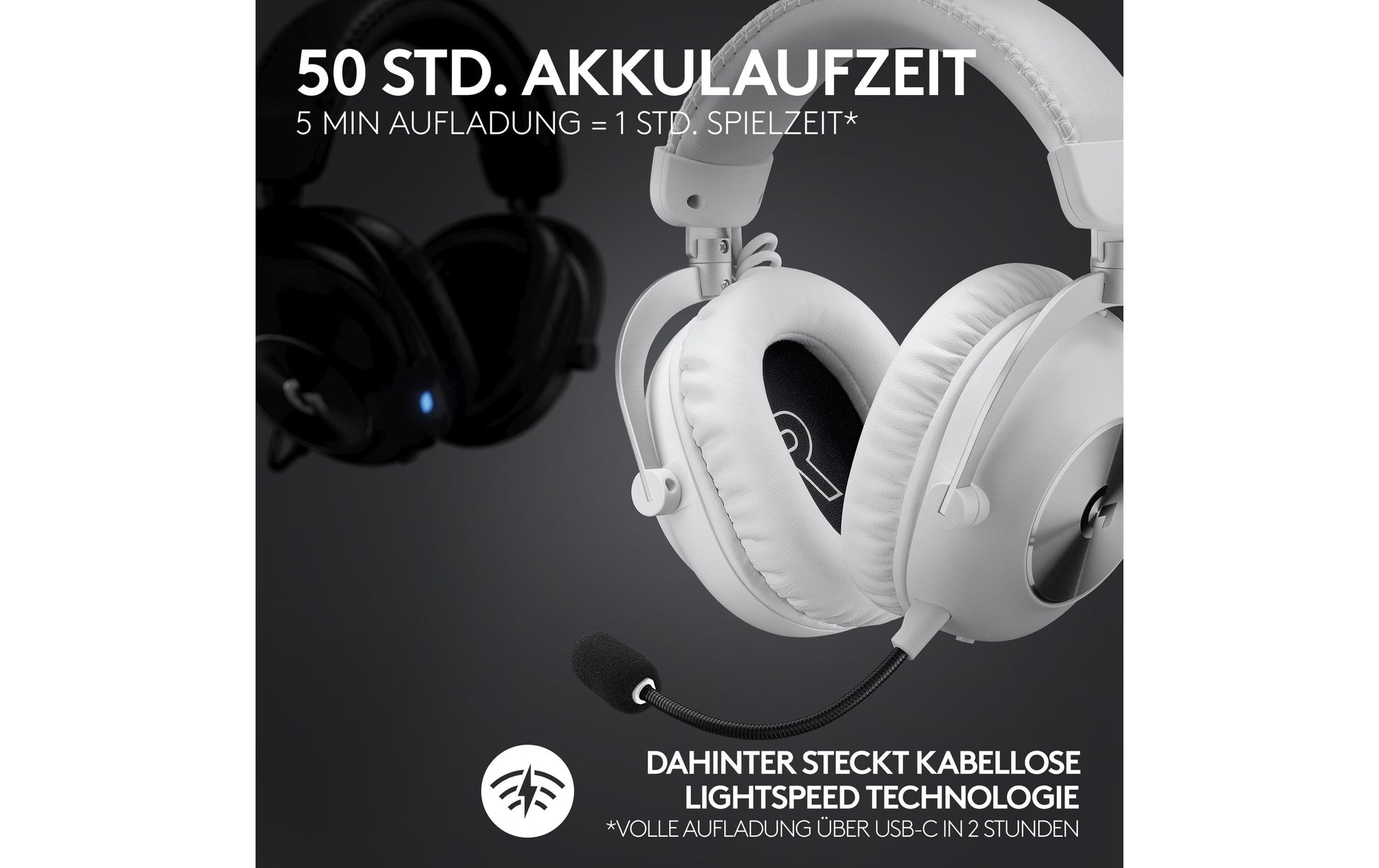 Logitech G PRO X 2 LIGHTSPEED Gaming-Headset – Over-Ear, Kabel + BT, mit USB-A-Dongle, für PS5, PS4