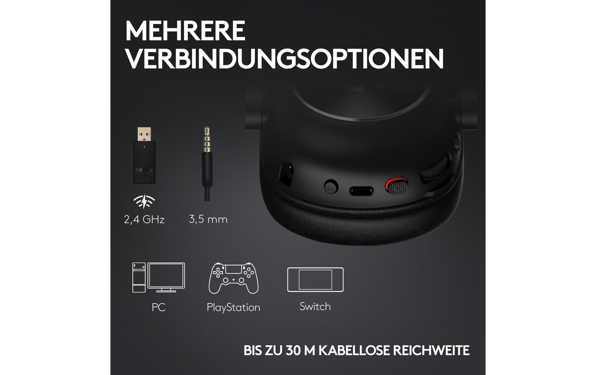 Logitech G PRO X 2 LIGHTSPEED Gaming-Headset – Over-Ear, Stereo, Kabel + BT, mit USB-A-Dongle, Magenta