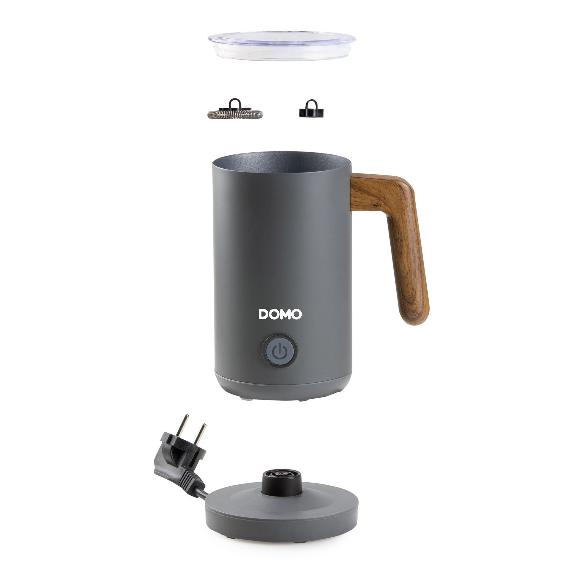 Domo Milchaufschäumer DO745MF – 300 ml, 500 W, Teflonbeschichtet – Grau