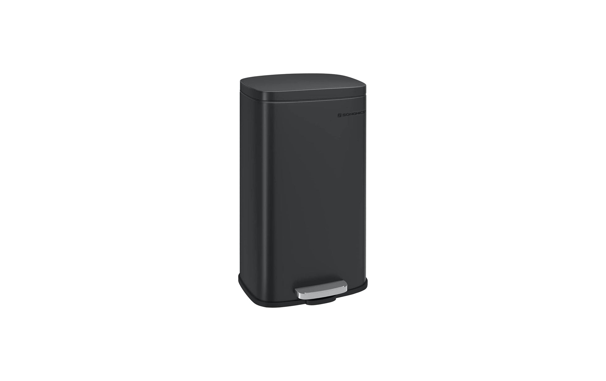 Songmics Abfallcontainer – 30 l – mit Deckel – Edelstahl, Grau – B × H × T 348 × 633 × 297 mm