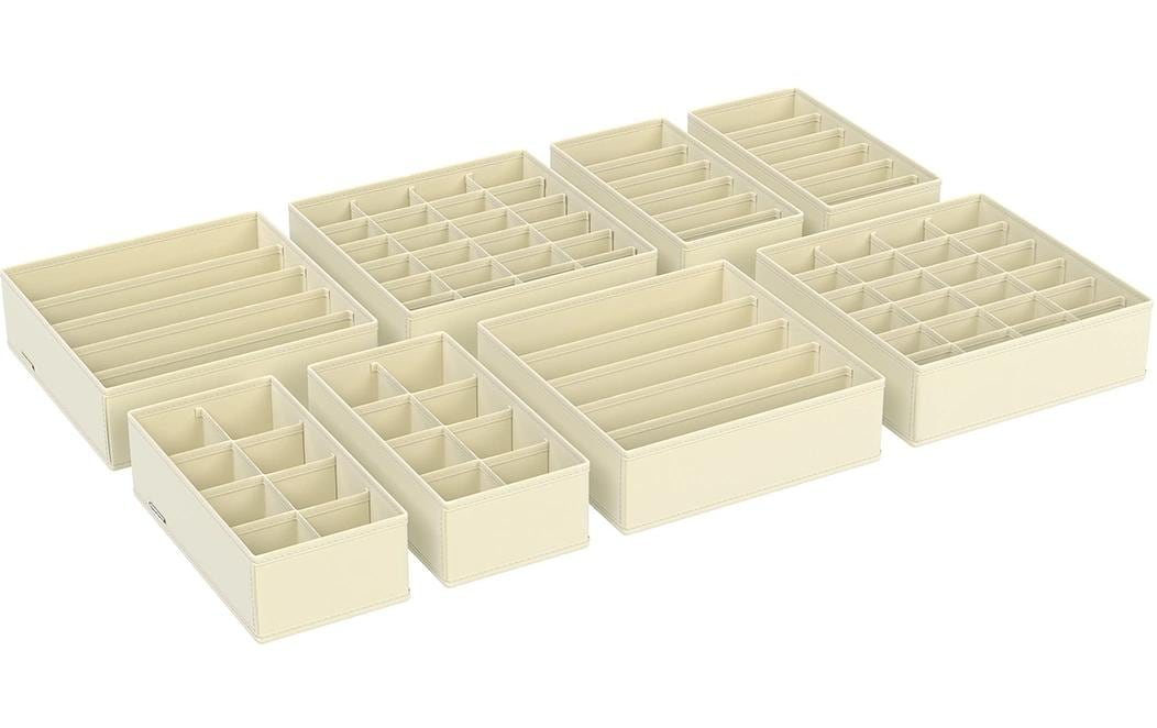 Songmics Aufbewahrungsbox – Textil – Beige – 8-teiliges Set
