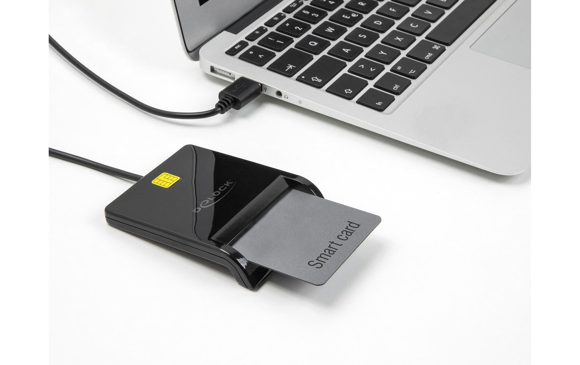 DeLOCK USB-Kartenleser USB-A – Smartcard – USB 2.0 (480 Mbit/s) – LED-Anzeige – Schwarz – für Windows, Mac