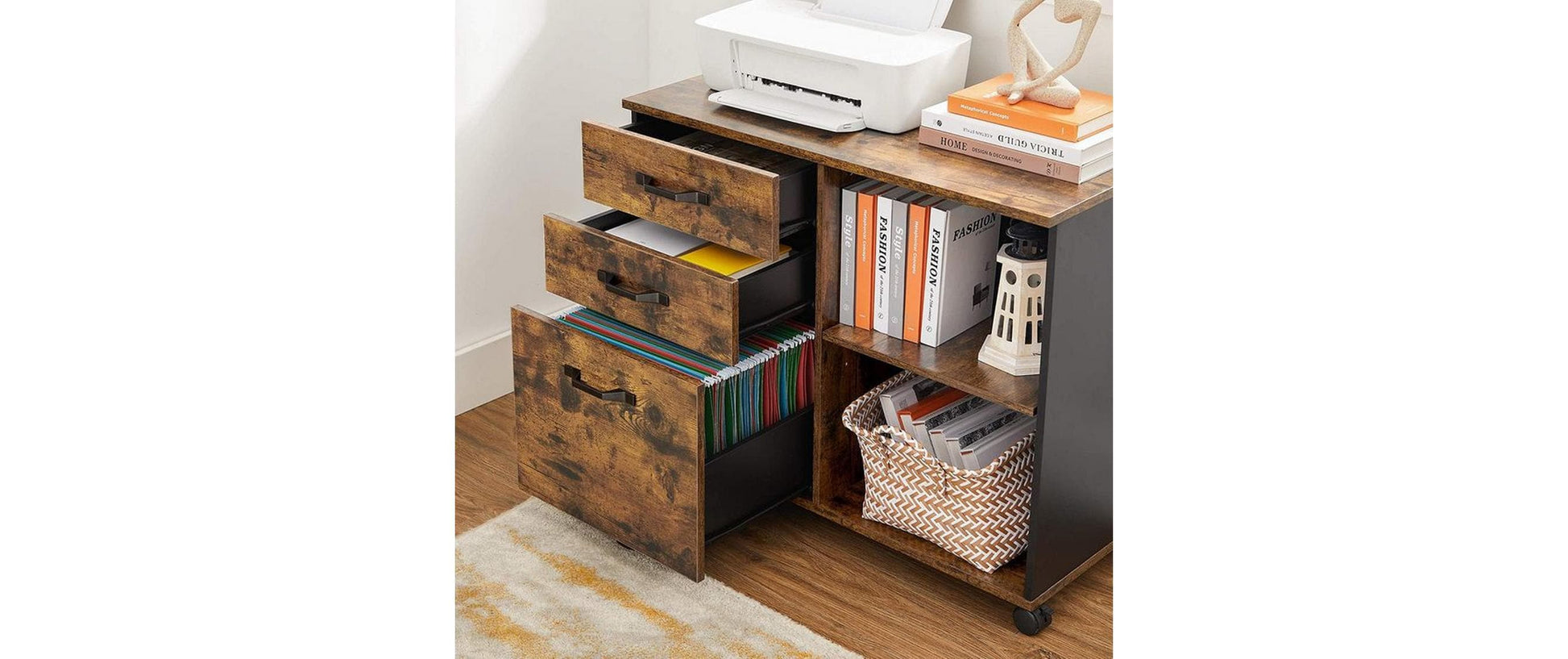 Songmics Schrank – Eisen, schwarz, 80 × 66 × 40 cm