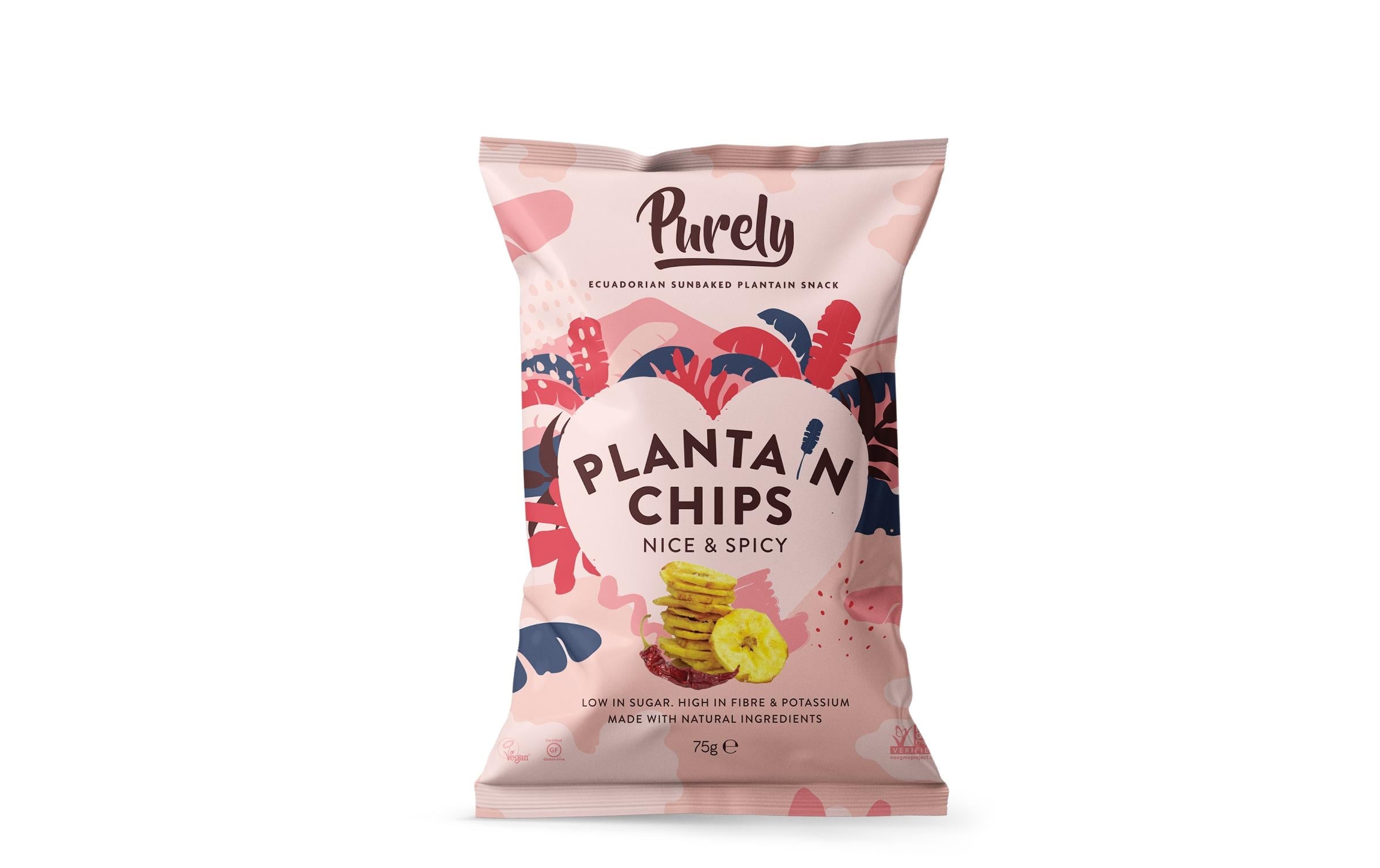 Purley Kochbananenchips – Paprika & scharf, vegan – 75 g