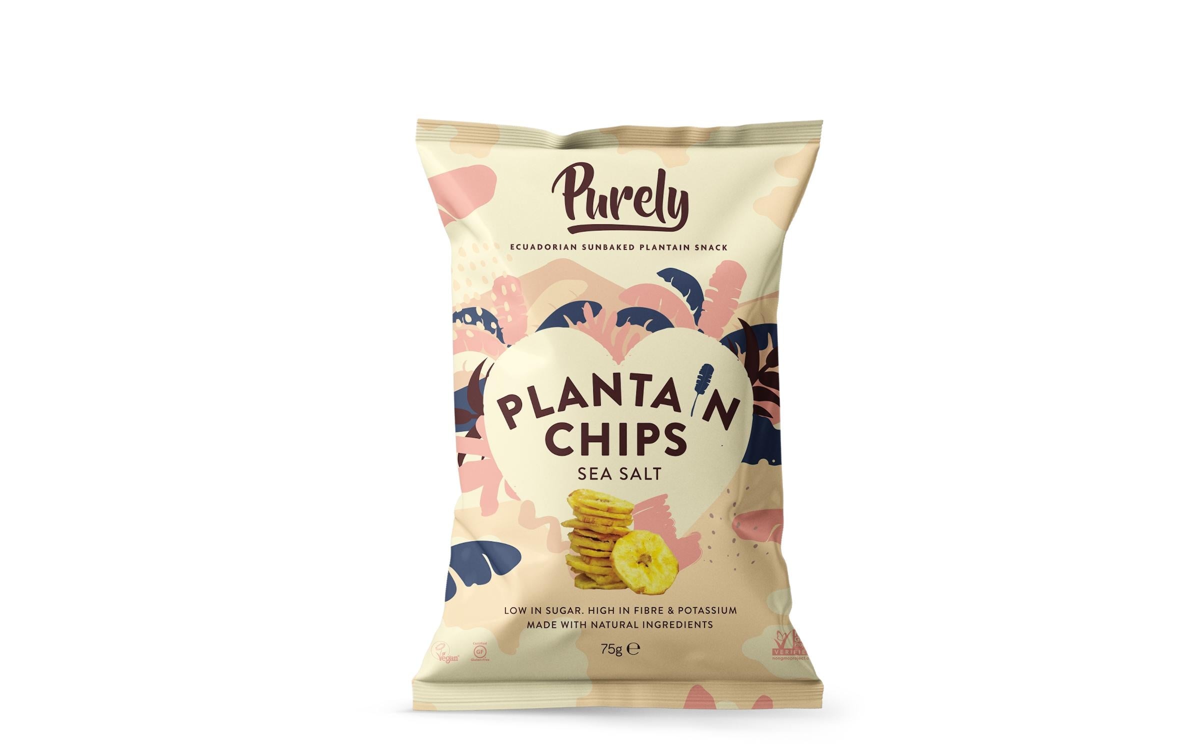 Purley Kochbananenchips – Meersalz, Vegan – 75 g