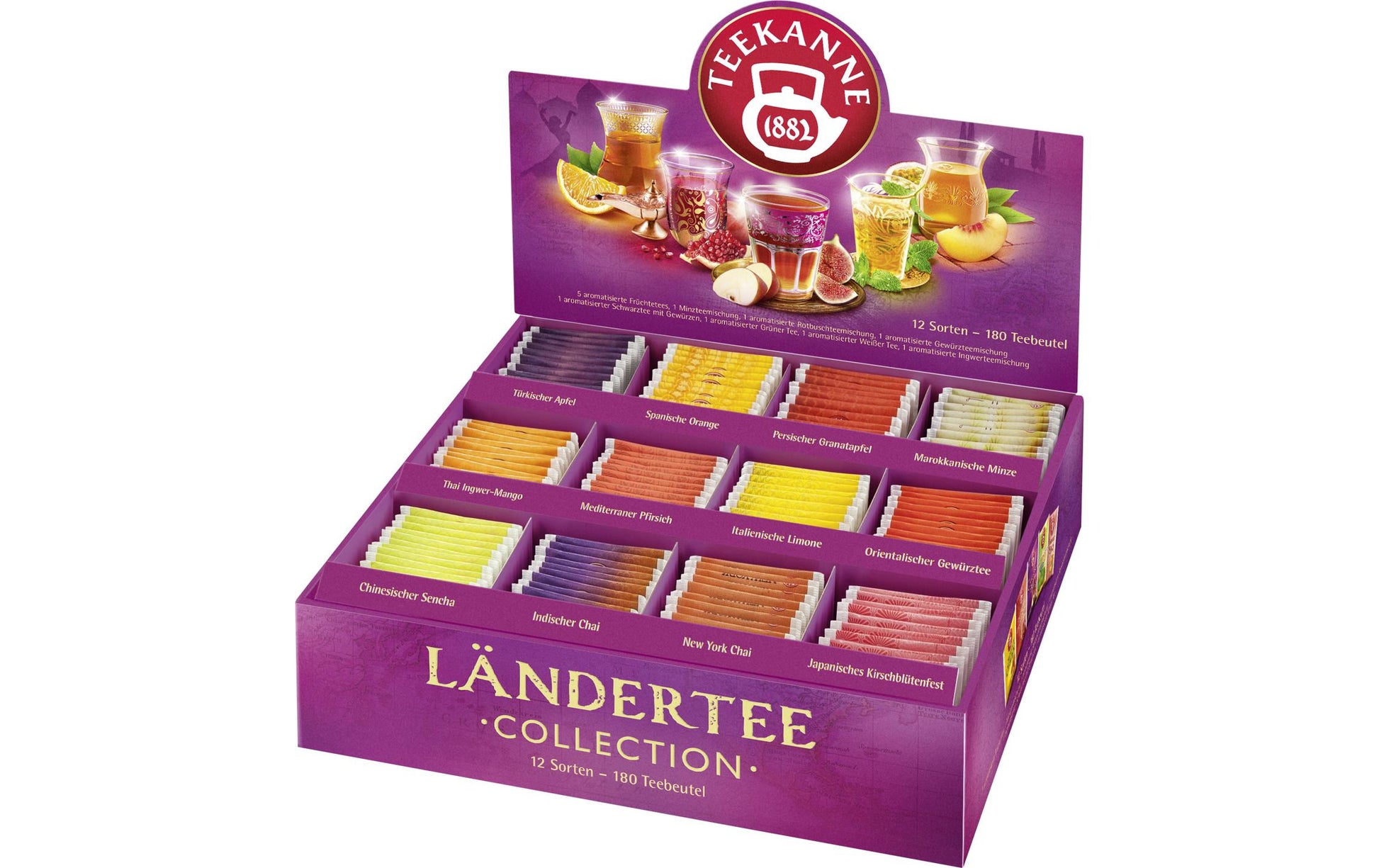 Teekanne Ländertee Collection Box – Teebeutel, 12 Sorten – 180 Beutel