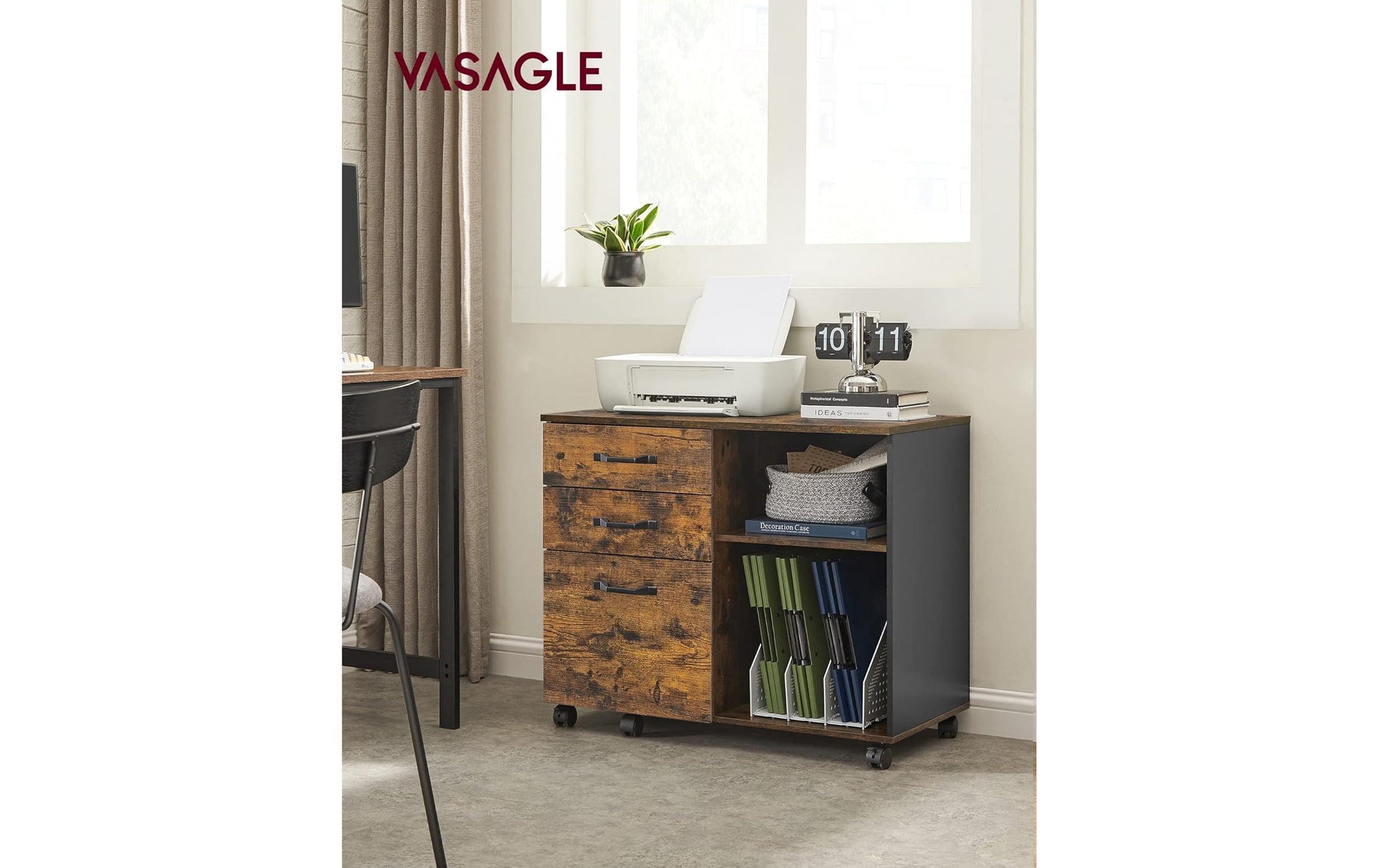 Songmics Schrank – Eisen, schwarz, 80 × 66 × 40 cm