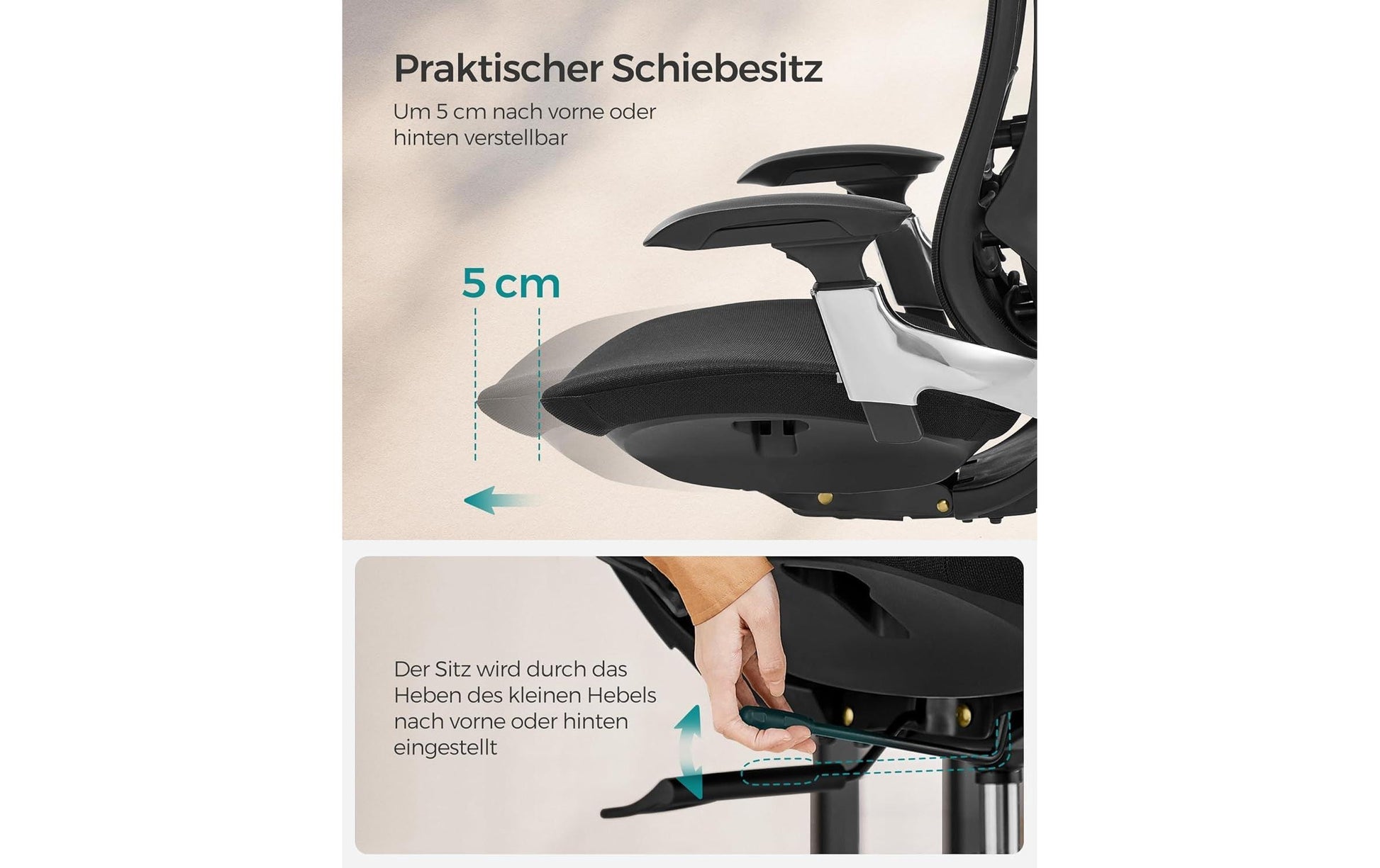 Songmics Bürostuhl – 150 kg, schwarz