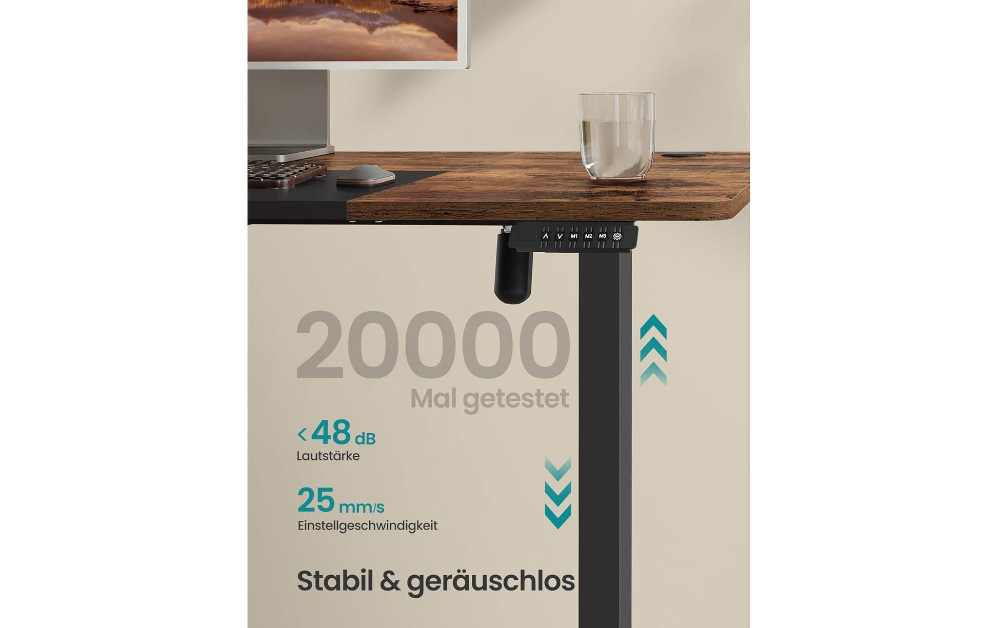 Songmics Stehtisch – 140 × 60 × 120 cm – Braun