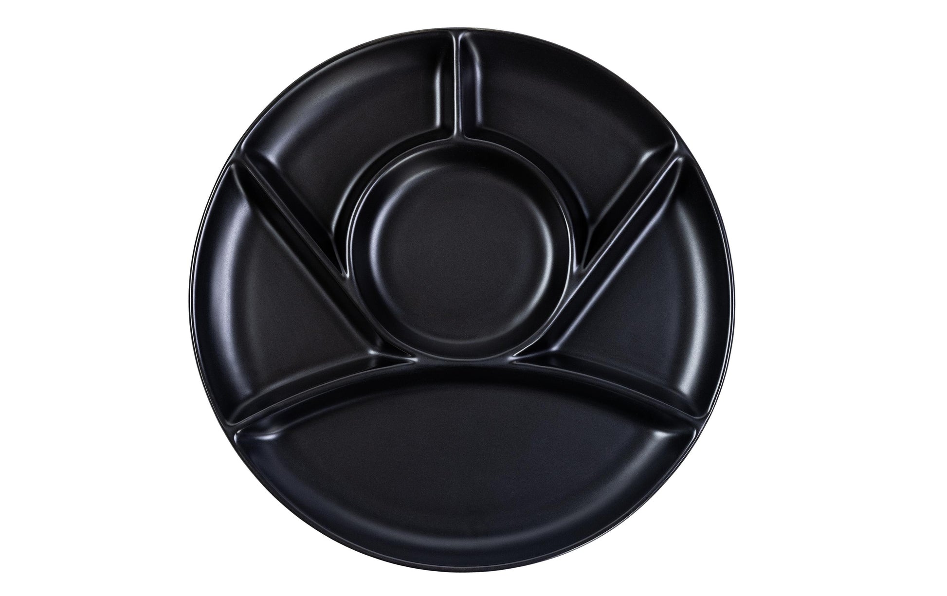 Cocon Fondueteller – 6er Set, Ø 22,5 cm, Porzellan, Schwarz, spülmaschinenfest