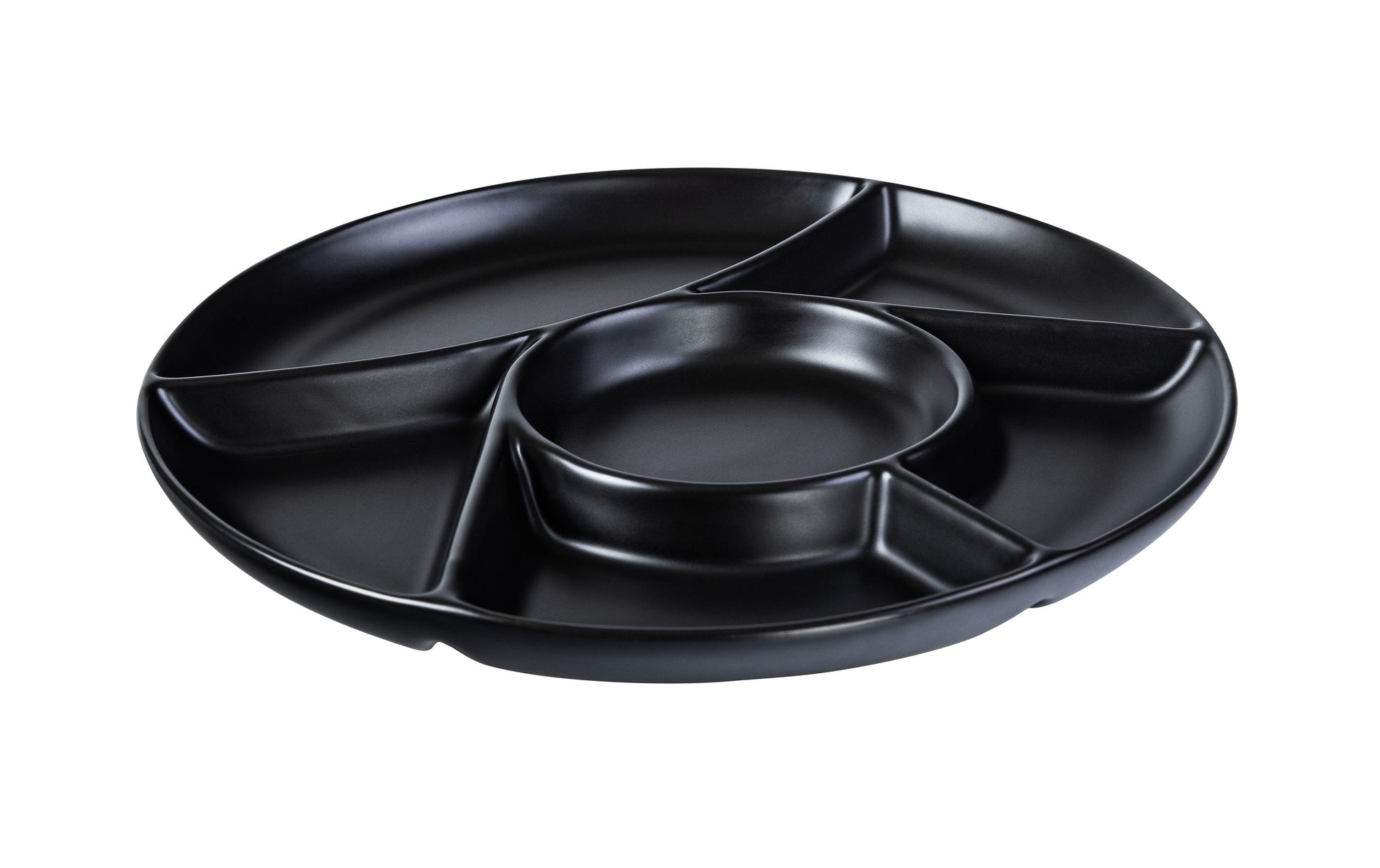 Cocon Fondueteller – 6er Set, Ø 22,5 cm, Porzellan, Schwarz, spülmaschinenfest