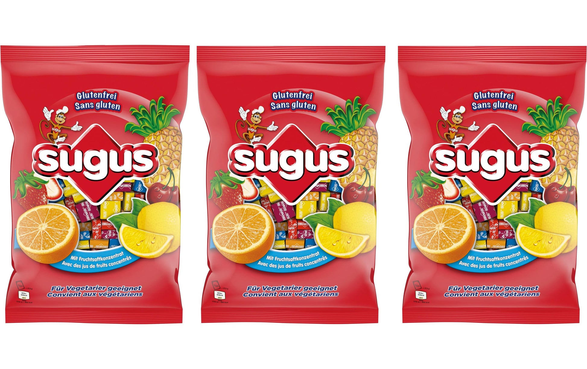Sugus Classic KIT Kaubonbons – Mix, glutenfrei – 3 × 1 kg