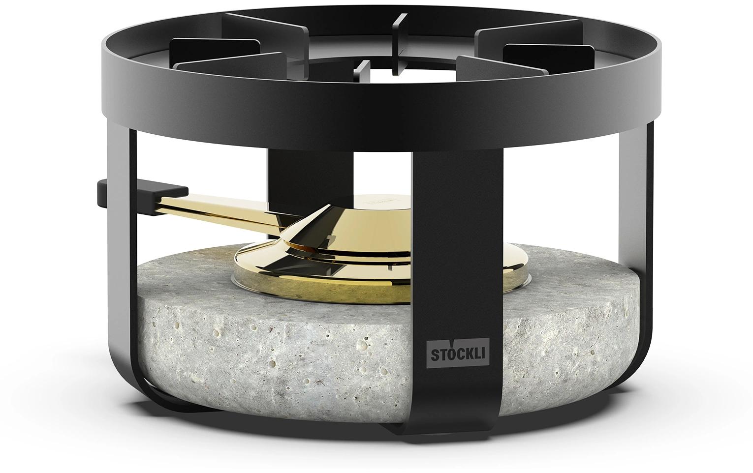 Stöckli Fondue-Set Pilatus Stone – Edelstahl – Ø 18,4 cm – Pastenbrenner