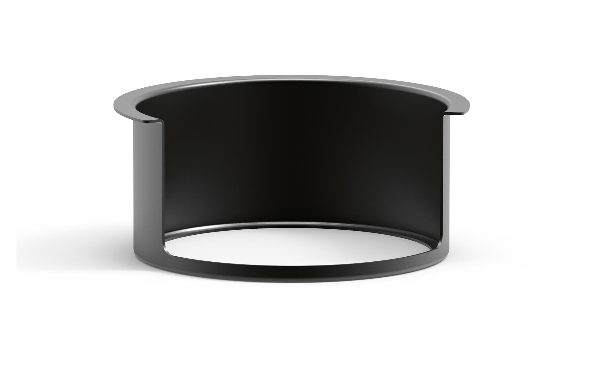 Stöckli Windschutz Pilatus – Ø 12,6 cm × H 5,7 cm, Messing, Schwarz – für Fondue-Rechaud