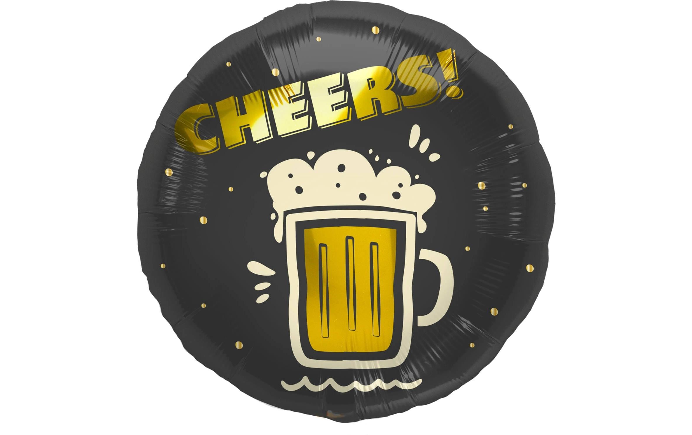 Folat Folienballon Cheers Bier – mehrfarbig – Ø 45 cm – Folie – 1 Stk