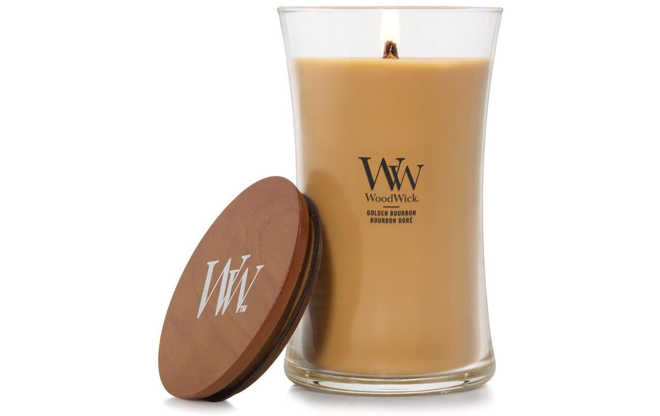 WoodWick Duftkerze – Golden Bourbon – Ø 10 × 17,5 cm – 110–120 h
