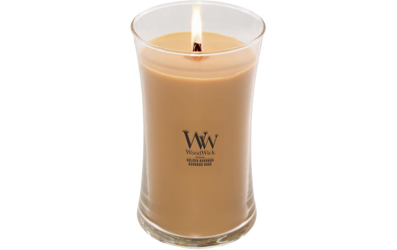 WoodWick Duftkerze – Golden Bourbon – Ø 10 × 17,5 cm – 110–120 h