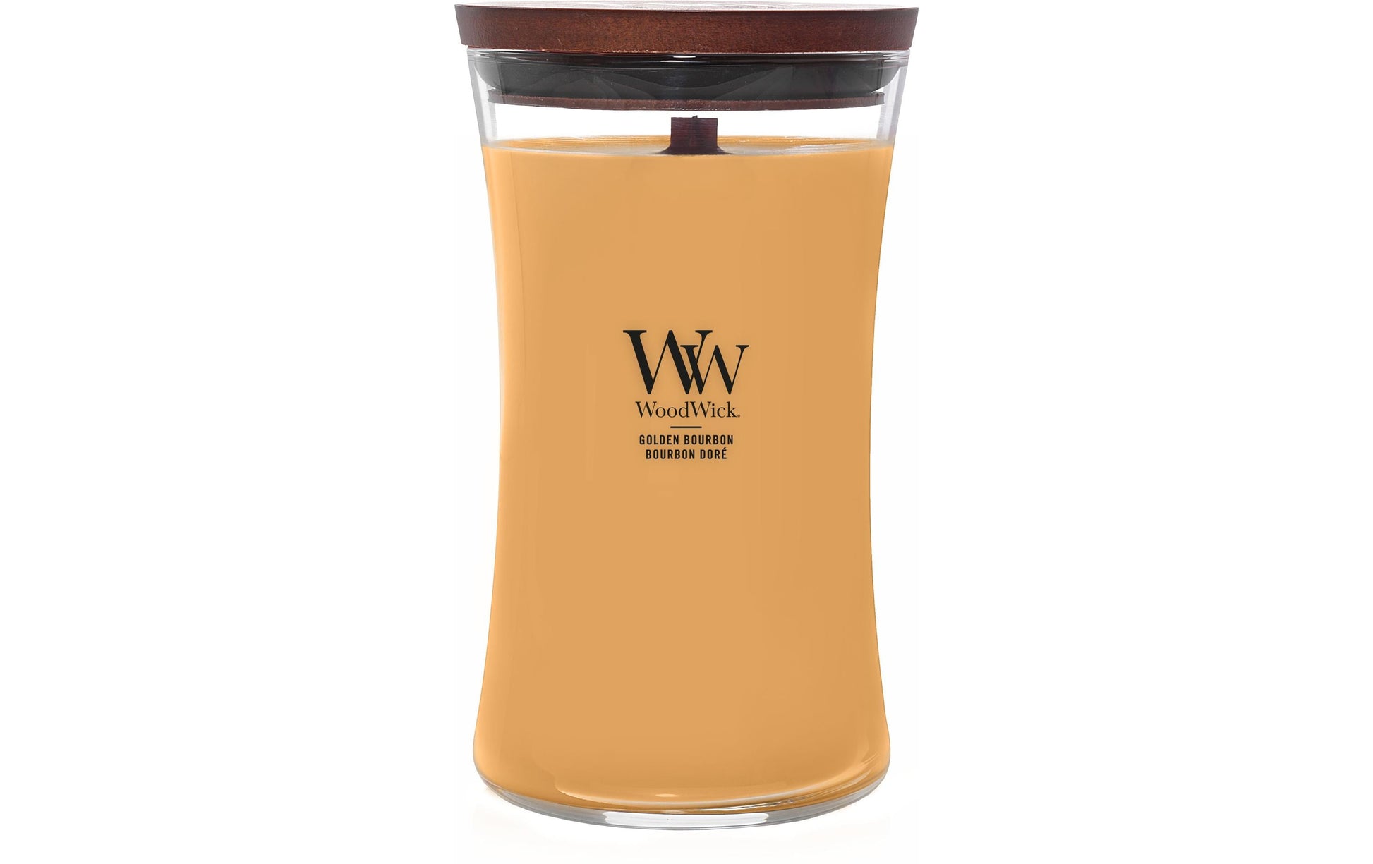 WoodWick Duftkerze – Golden Bourbon – Ø 10 × 17,5 cm – 110–120 h