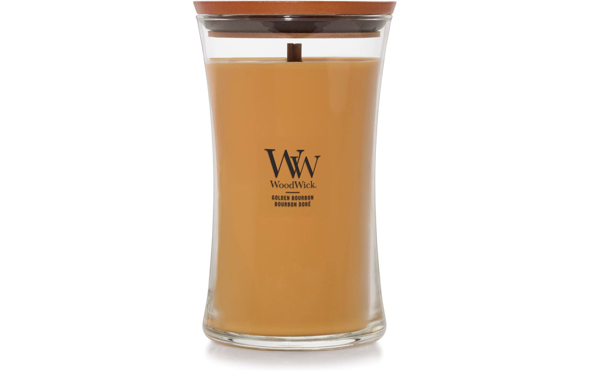 WoodWick Duftkerze – Golden Bourbon – Ø 10 × 17,5 cm – 110–120 h