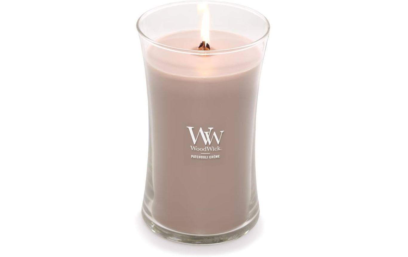 WoodWick Duftkerze Patchouli Creme, Sojawachs, Ø 10 cm, 18 cm, 1 Stück