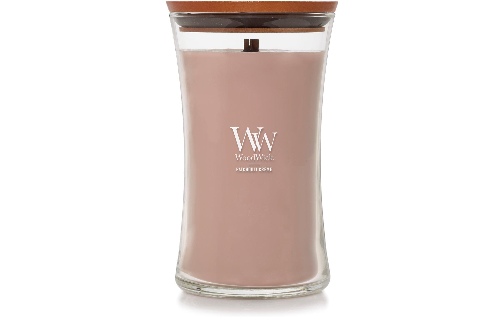WoodWick Duftkerze Patchouli Creme, Sojawachs, Ø 10 cm, 18 cm, 1 Stück