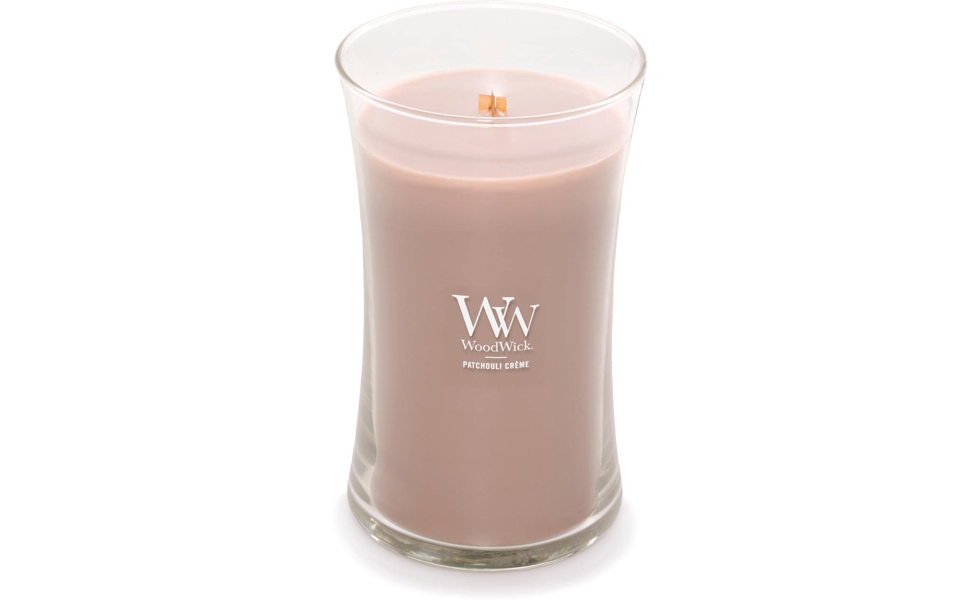 WoodWick Duftkerze Patchouli Creme, Sojawachs, Ø 10 cm, 18 cm, 1 Stück