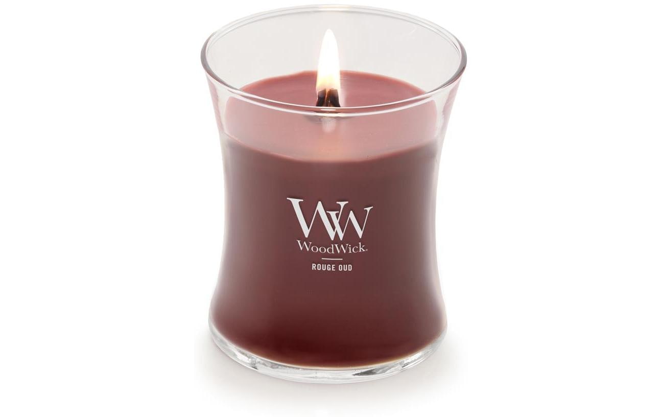 WoodWick Duftkerze Rouge Oud, Sojawachs / Glas, sortiert, parfümiert, Ø 10 cm, 1 Stück