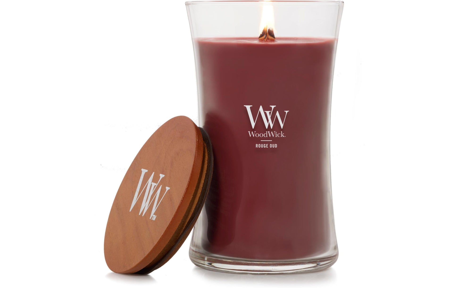 WoodWick Duftkerze Rouge Oud, sortiert, Sojawachs, parfümiert, Ø 10 cm, 18 cm, 1 Stück