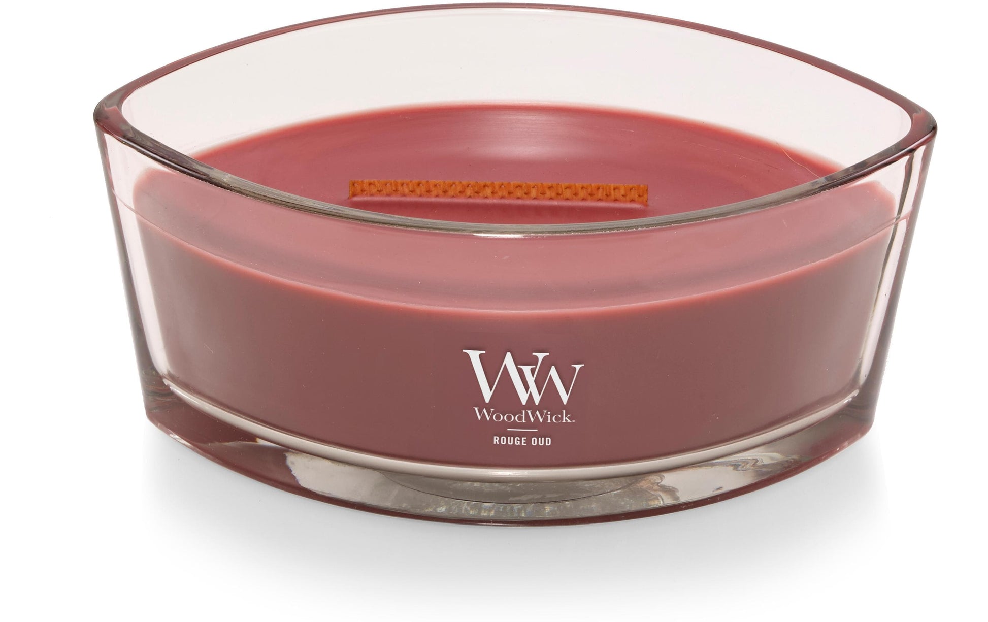 WoodWick Duftkerze Rouge Oud, Sojawachs, Zimt, Ø 12 cm, 9 cm hoch